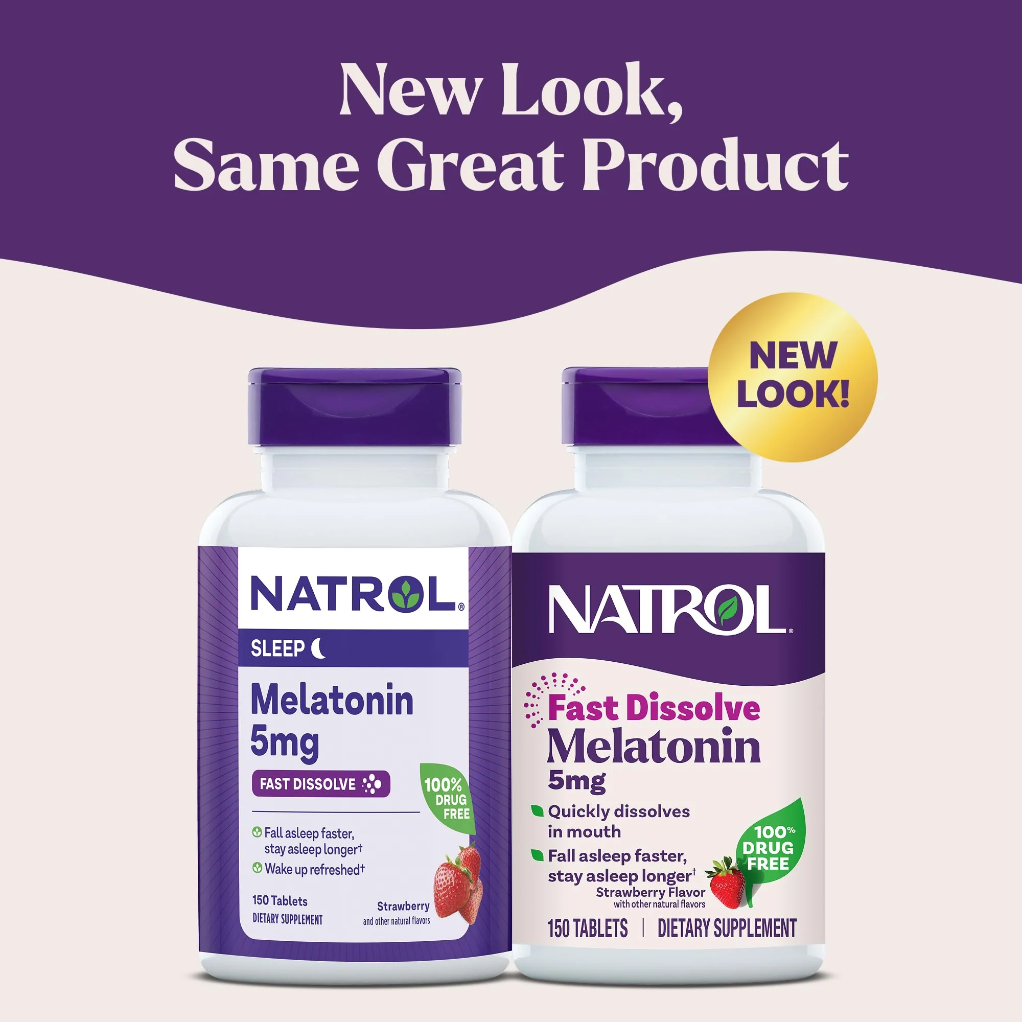 Natrol Melatonin 5mg Fast Dissolve Tablets, Sleep Support Supplements for Adults, Strawberry Flavor, 150 Tablets, Up to 150 Day Supply - Image 5