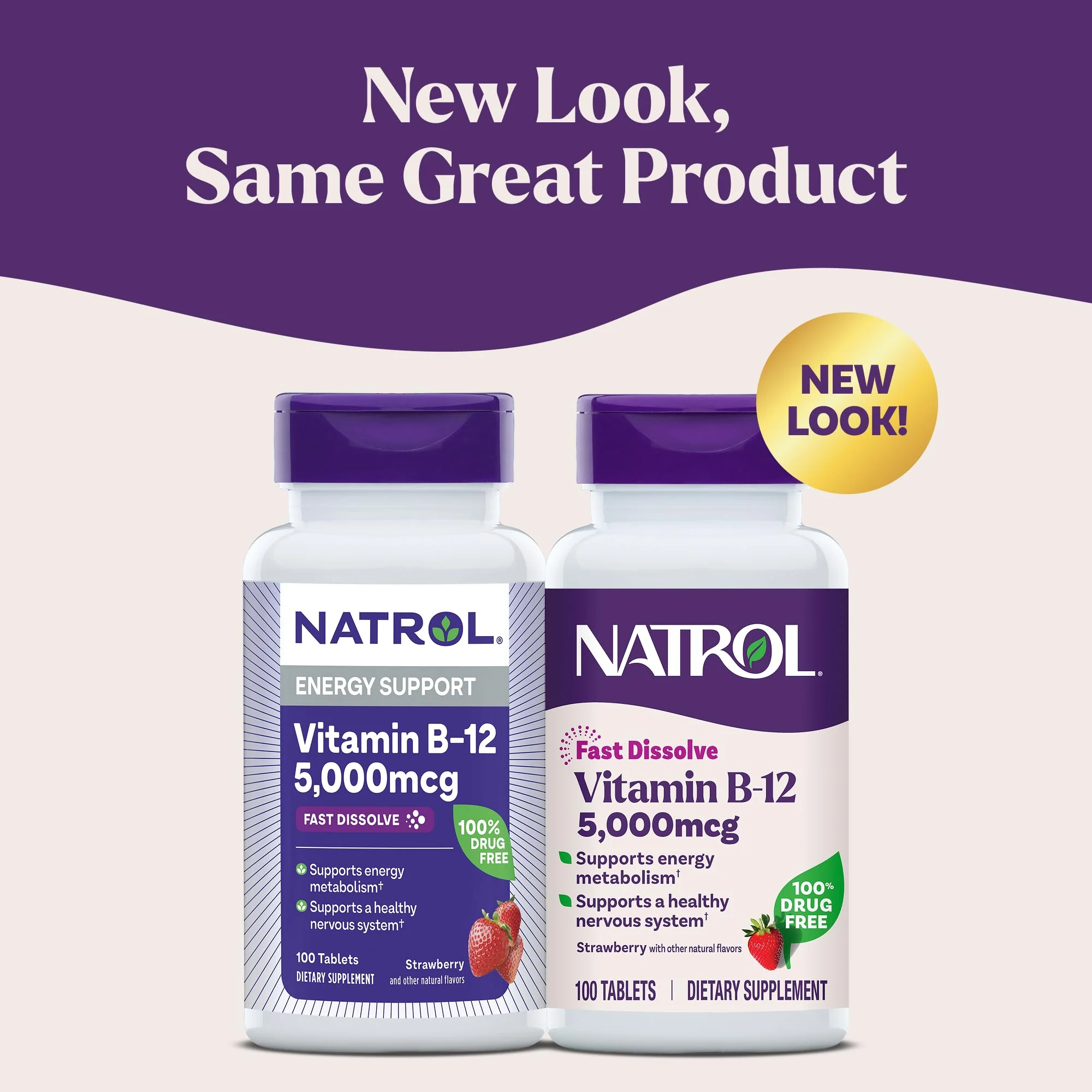 Natrol Vitamin B12 5,000 mcg, Fast Dissolve Vitamin B12 Supplement Supports a Healthy Nervous System and Energy Metabolism, 100 Tablets, Up to a 100 Day Supply - Image 8