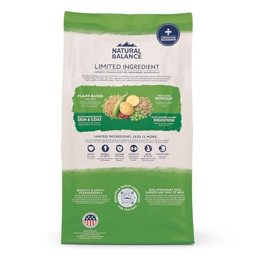 Natural Balance Limited Ingredient Adult Dry Dog Food with Vegan Plant Based Protein and Healthy Grains, Vegetarian Recipe, 4 Pound (Pack of 1) - Image 10