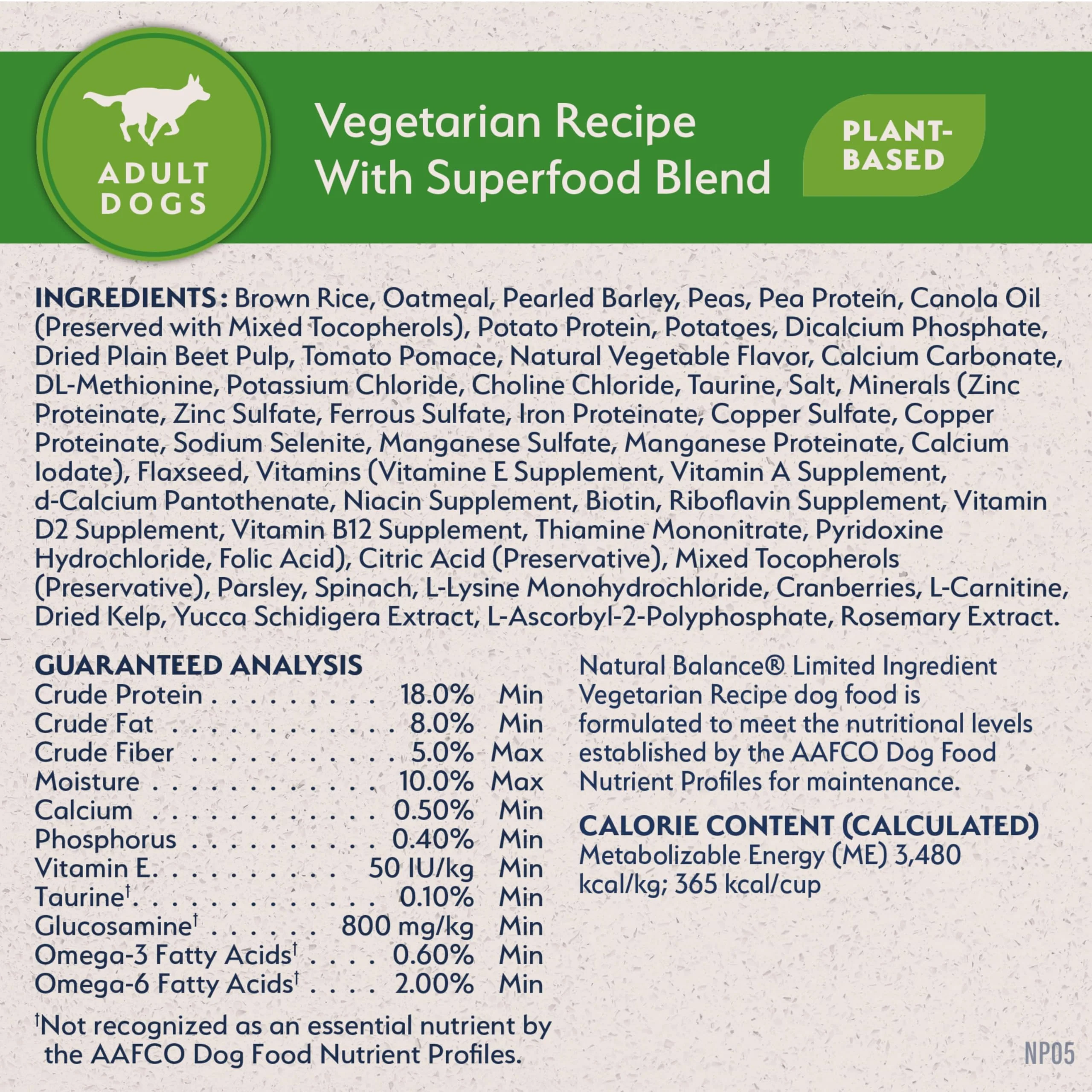 Natural Balance Limited Ingredient Adult Dry Dog Food with Vegan Plant Based Protein and Healthy Grains, Vegetarian Recipe, 4 Pound (Pack of 1) - Image 4