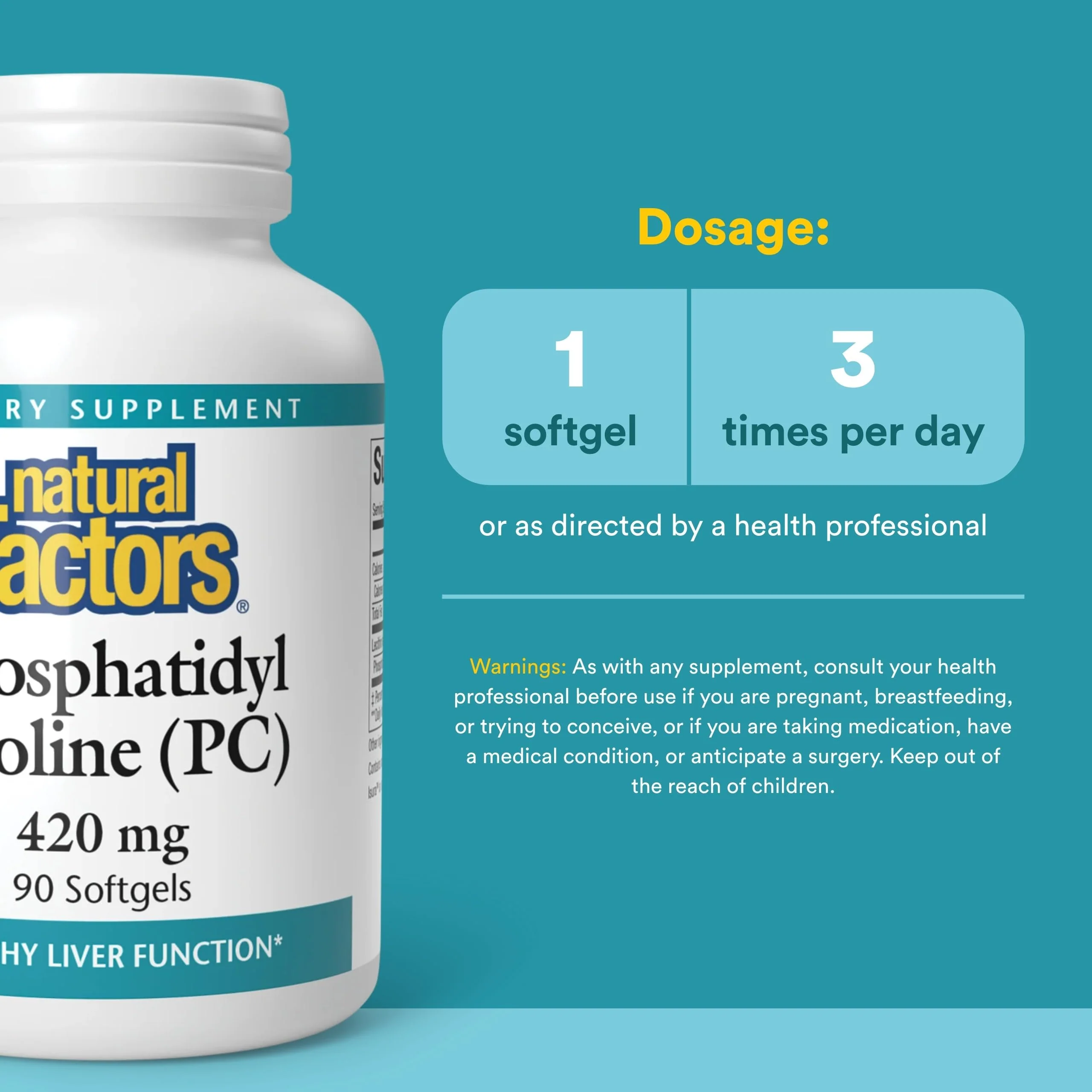 Natural Factors - Phosphatidyl Choline (PC) 420mg, Supports Healthy Liver Function, 90 Soft Gels - Image 6