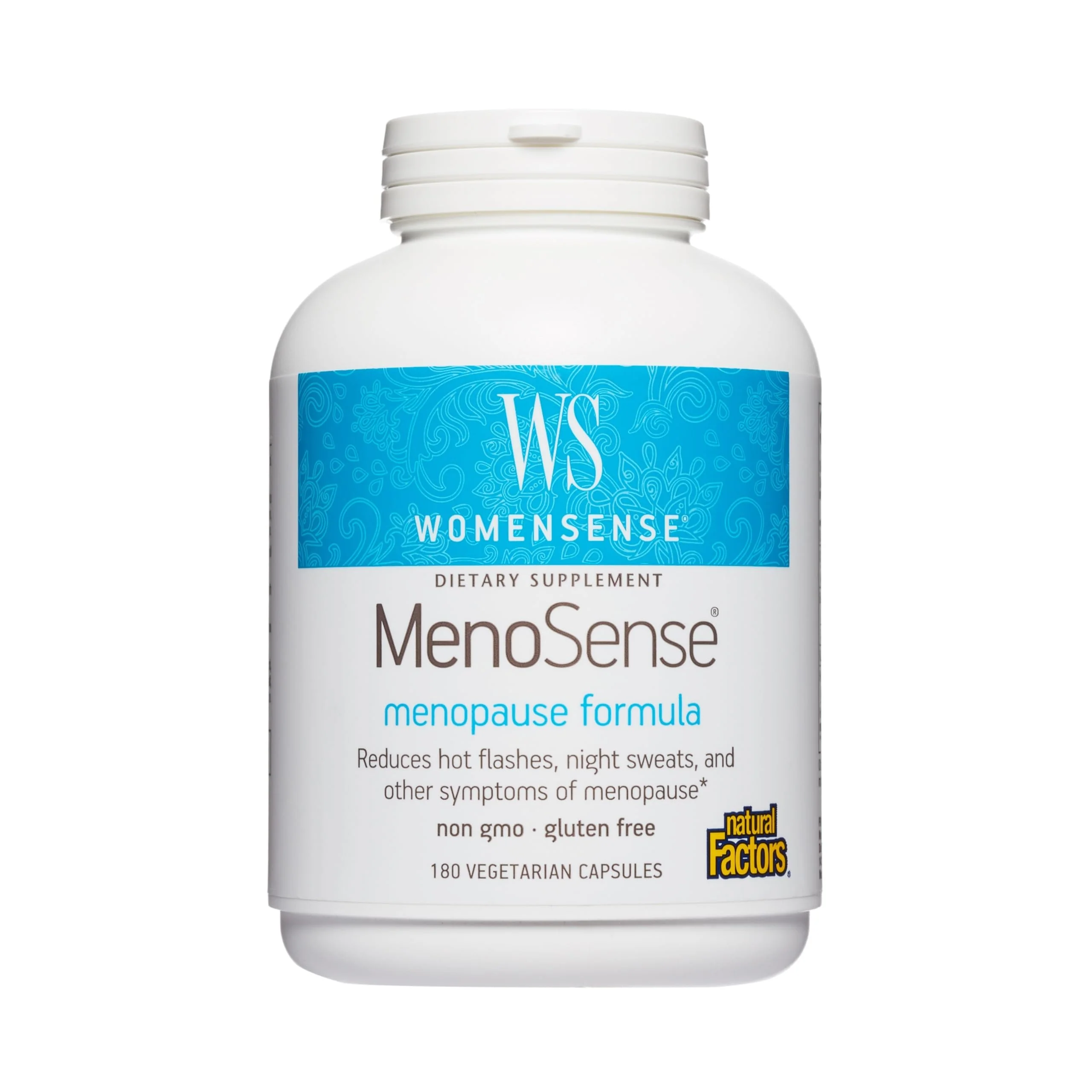 Natural Factors WomenSense MenoSense - Dietary Supplement with Black Cohosh, Chasteberry & Dong Quai - Menopause & Perimenopause Support Supplement - 180 Vegetarian Capsules (90 Servings)