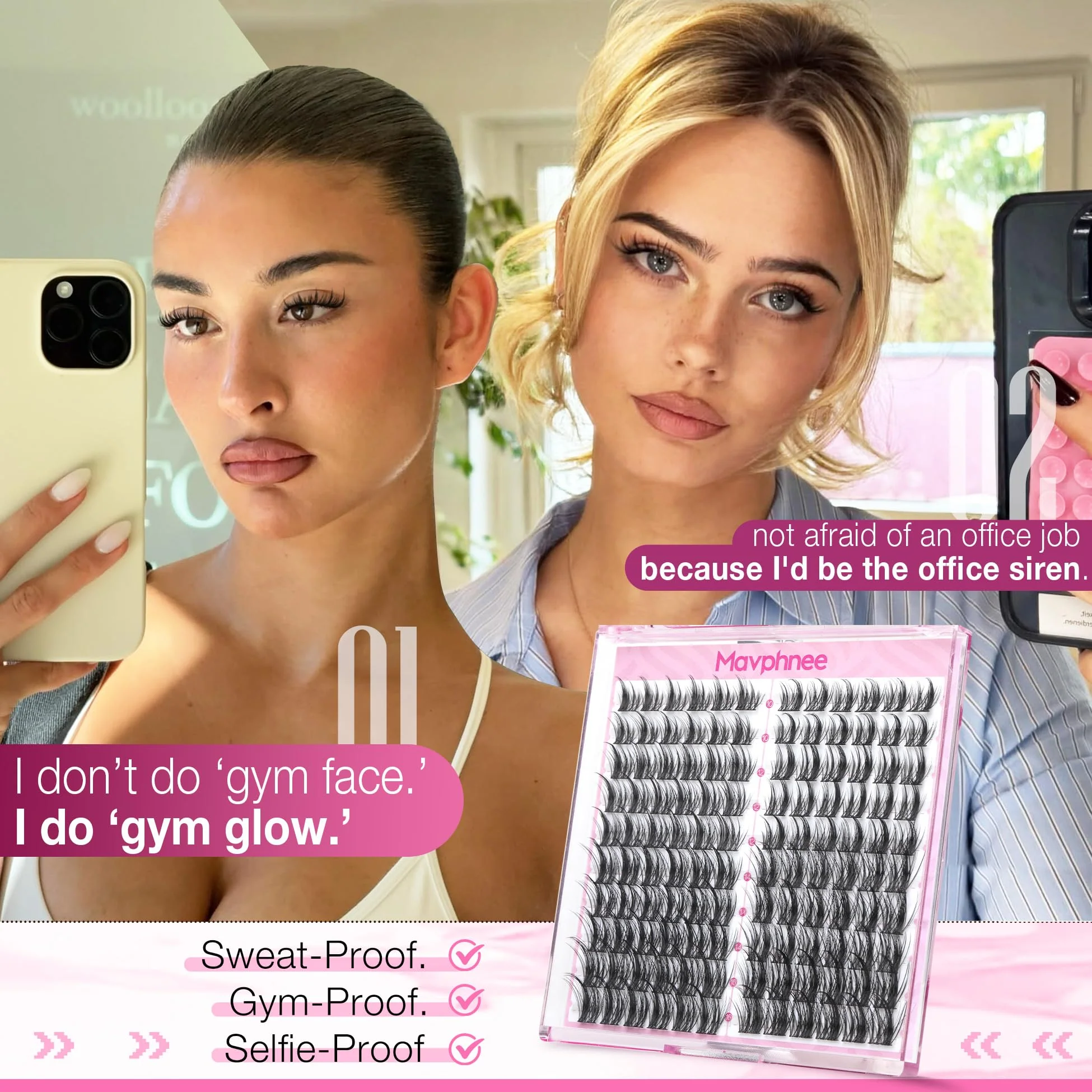 Natural Lash Clusters Spiky Eyelash Extensions Wispy Individual Lashes Manga Eyelash Individuals 120 Pcs CC-Curly Cluster Eyelash Extensions 10-16MM Mixed DIY Lash Extensions by Mavphnee - Image 3