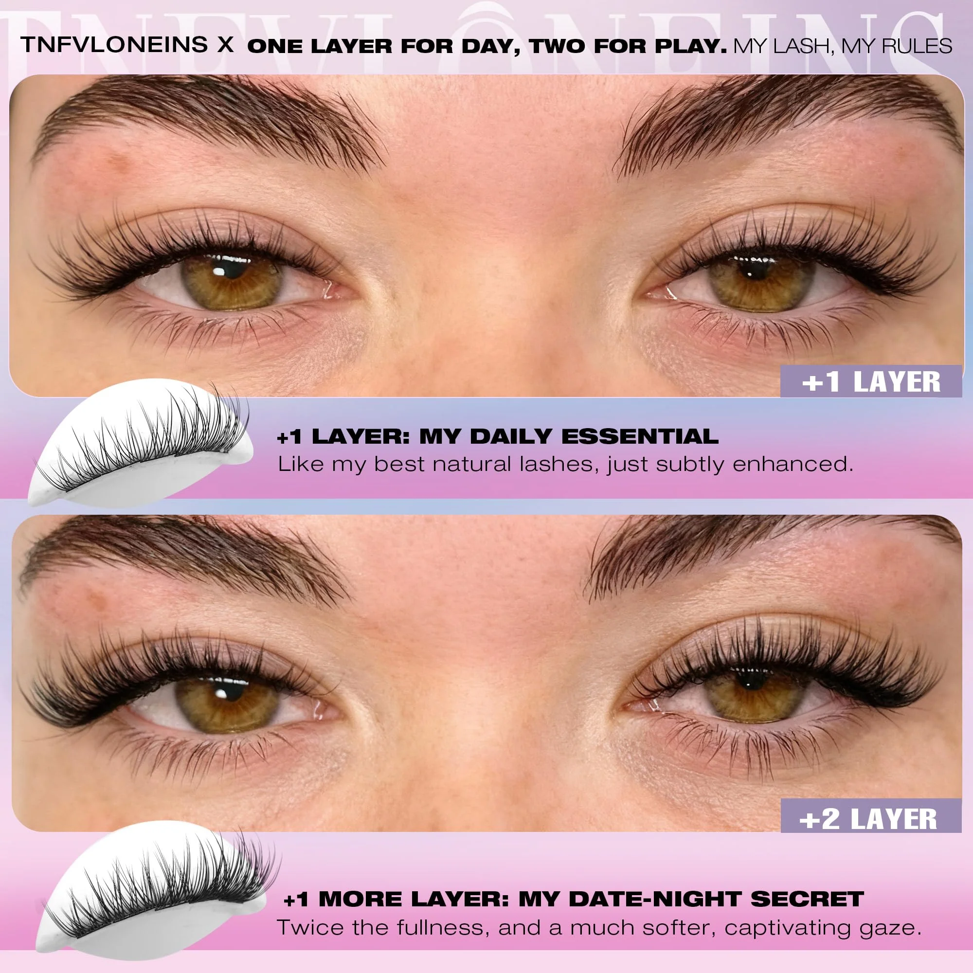 Natural Lash Extension Kit 168Pcs Lash Clusters Kit Wispy Eyelash Extensions 9-12MM Individual Lashes Extensions with Bond and Seal Lash Glue and Eyelash Extension Tweezers DIY at Home by TNFVLONEINS - Image 6