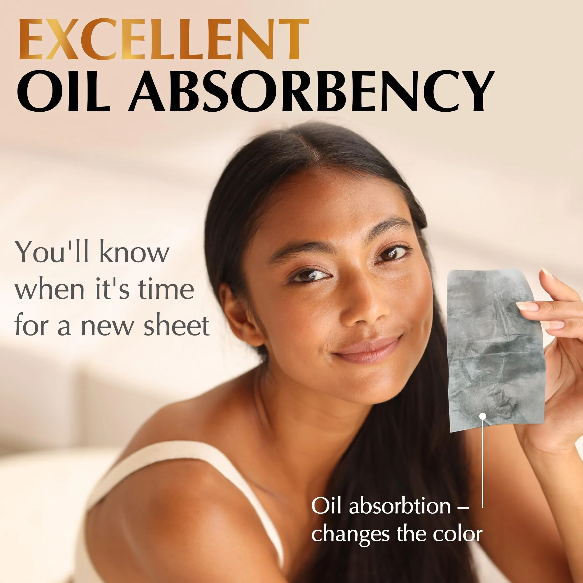 Natural Oil Blotting Sheets for Face with Bamboo Charcoal - 25% Larger - 3pk/300 Makeup Friendly Oil Absorbing Sheets for Face - Easy Dispensing Blotting Papers - Perfect for Keeping in Purse - Image 6