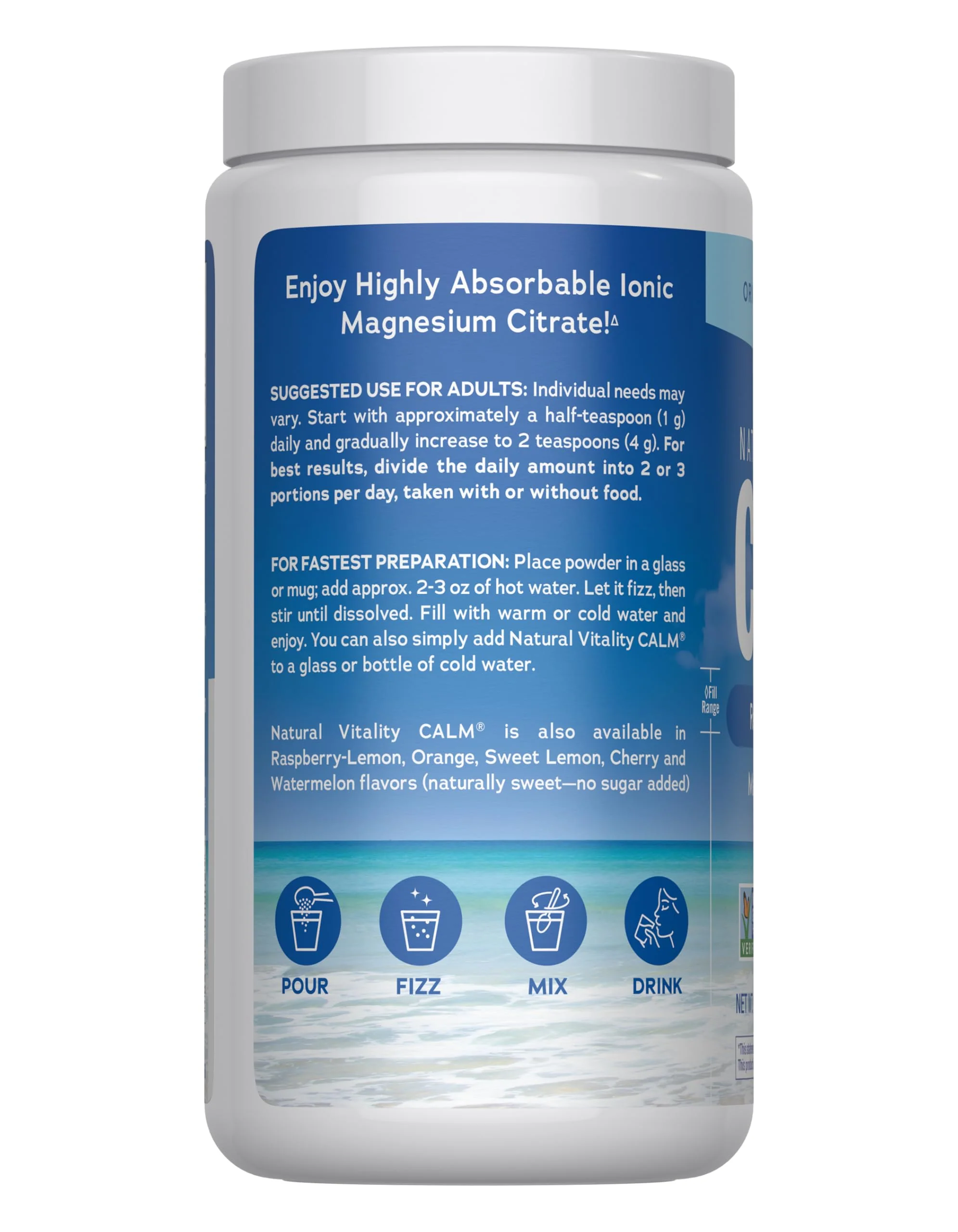 Natural Vitality Calm, Magnesium Supplement, Anti-Stress Drink Mix Powder, Gluten Free, Vegan, & Non-GMO, Original Unflavored, 16 oz - Image 2