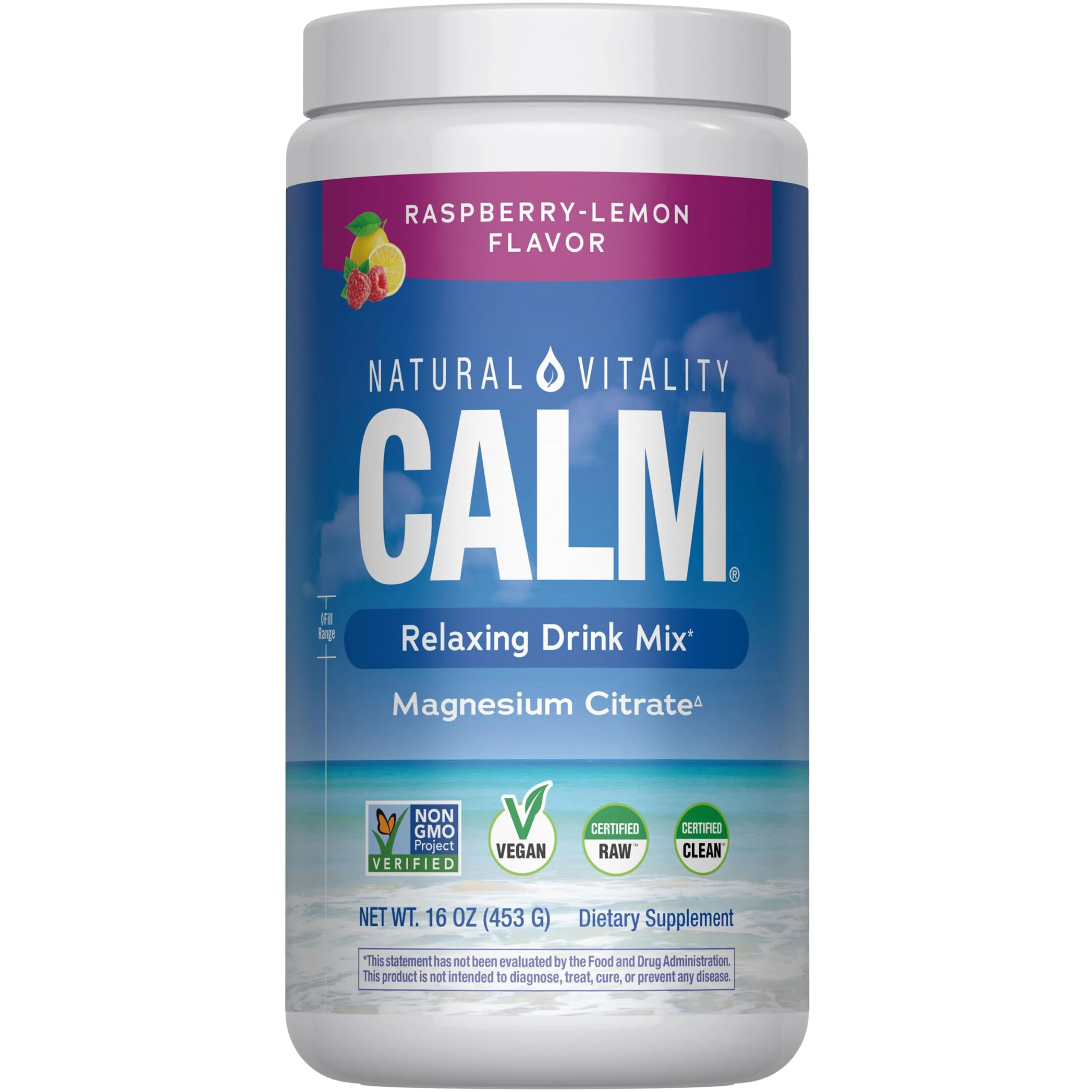 Natural Vitality Vitamin Calm Rspbry Lemon, 16 oz