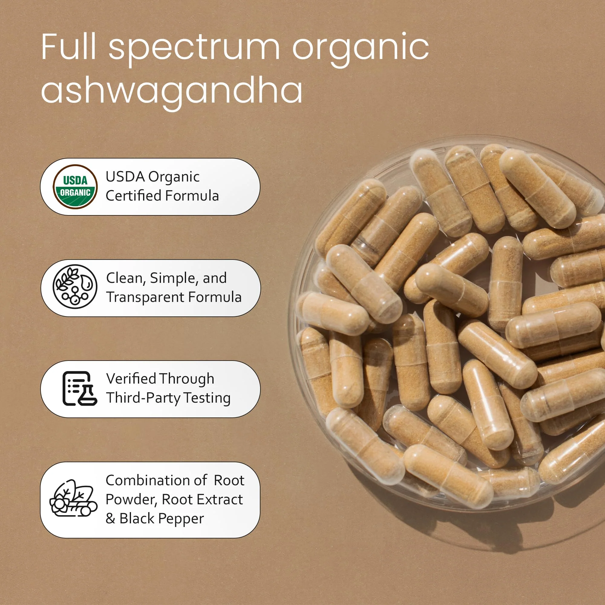 NaturaLife Labs Organic Ashwagandha 2100 mg per Serving – Herbal Supplement Root Powder & Extract – 100 Capsules – Vegan, Non-GMO, Gluten-Free - Image 6