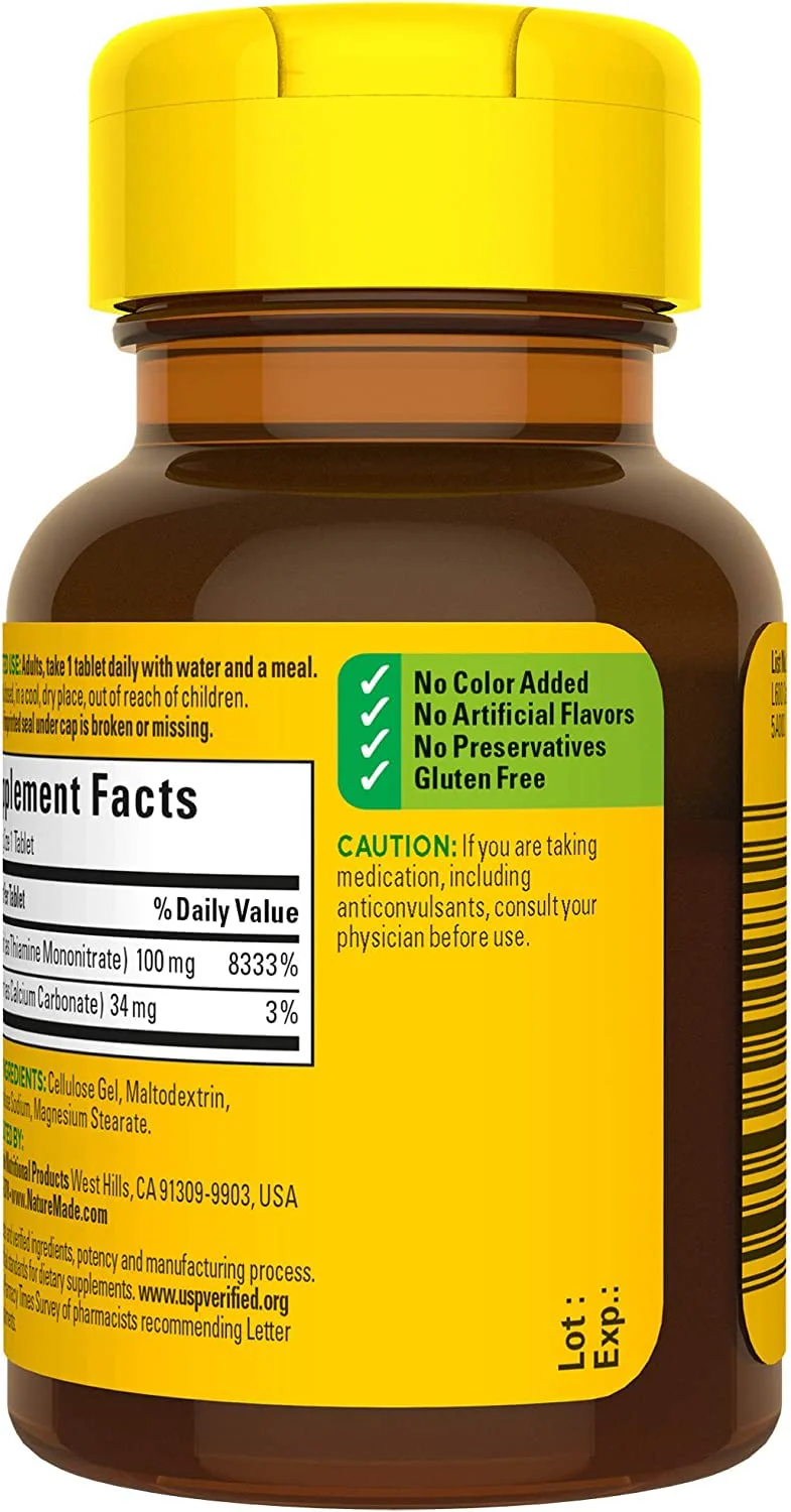 Nature Made B1 100 Mg 100 Count (5 Pack) - Image 7