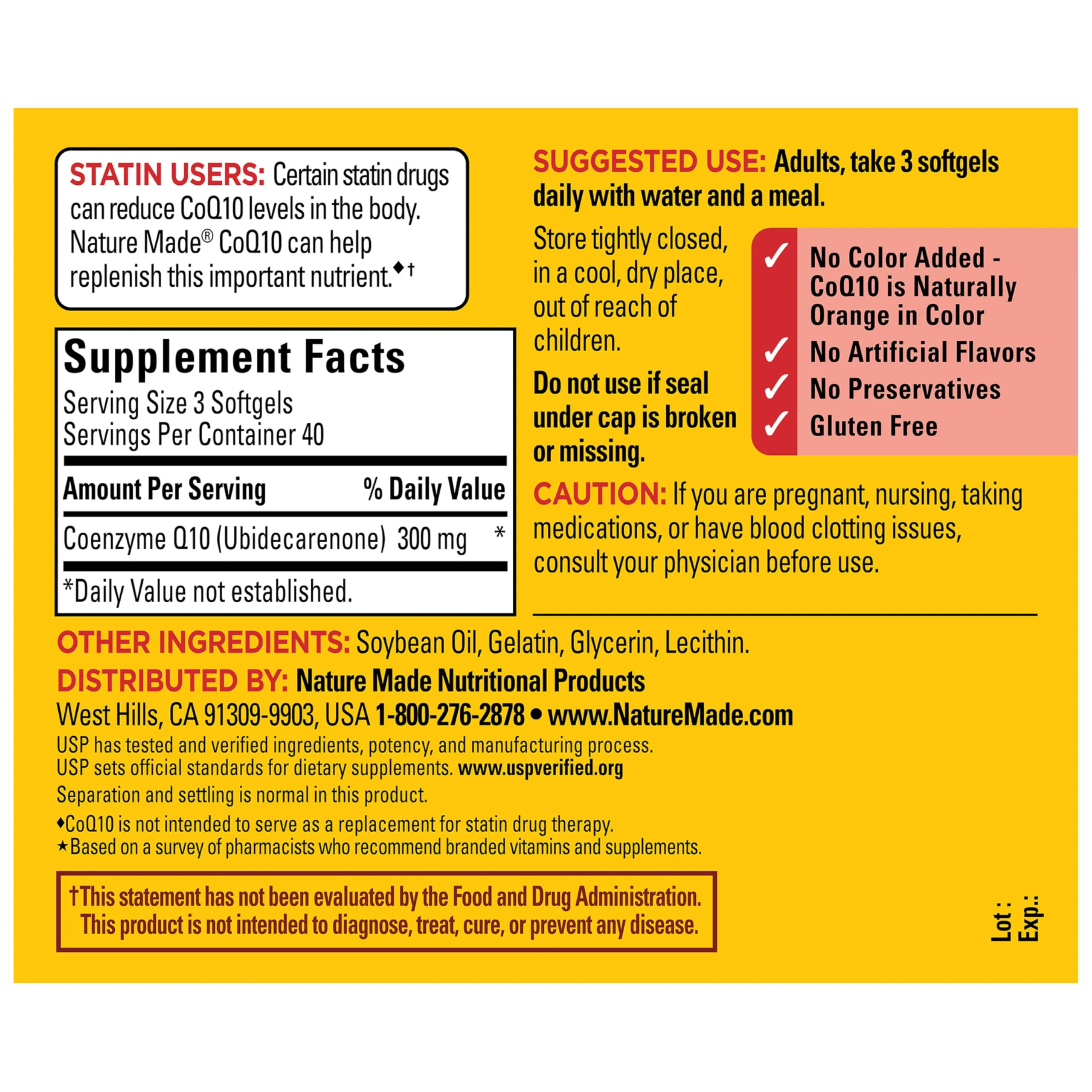 Nature Made CoQ10 300mg per 3 Softgels, CoQ10 Supplement for Heart Health & Antioxidant Support, 120 Softgels, 40 Day Supply - Image 3