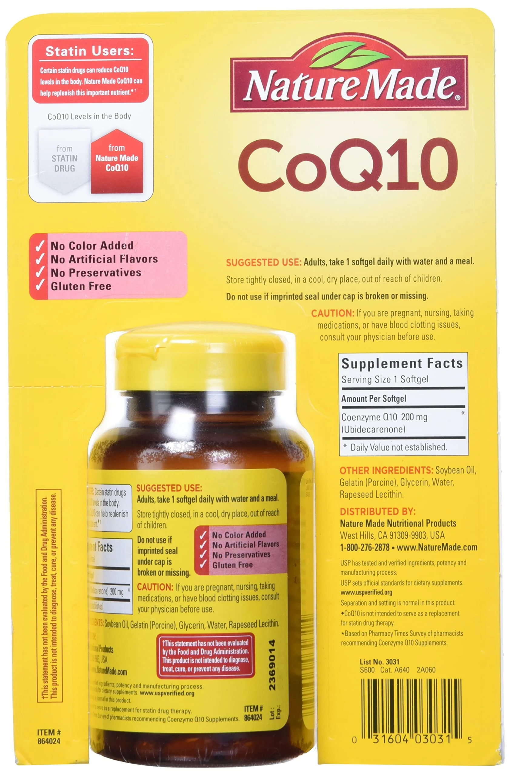 Nature Made CoQ10, Softgels Helps Supports Heart Function & Cellular Energy Production, Unflavored, 200 mg, 140 Count - Image 8