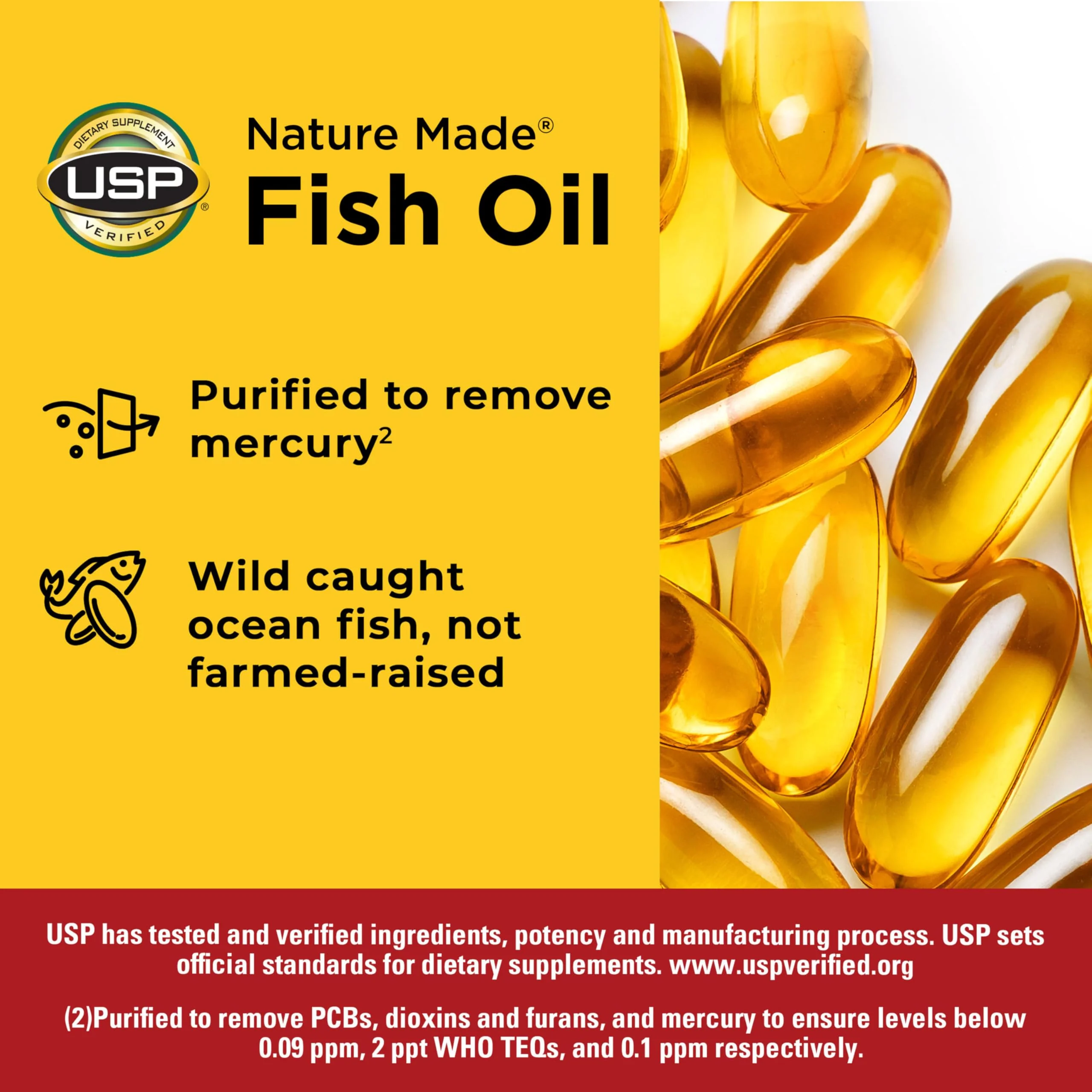 Nature Made Fish Oil Omega 3 Supplements, 1200mg Softgels, Omega 3 Fish Oil for Healthy Heart Support, 100 Softgels, 50 Day Supply - Image 6