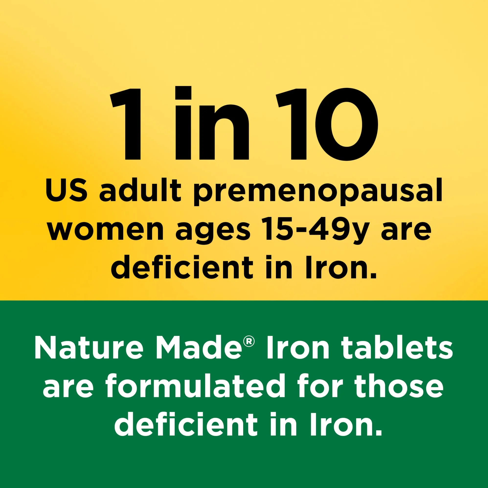 Nature Made Iron 65 mg (325 mg Ferrous Sulfate) Tablets, Iron Supplements, Dietary Supplement for Red Blood Cell Support, 180 Tablets, 180 Day Supply - Image 7