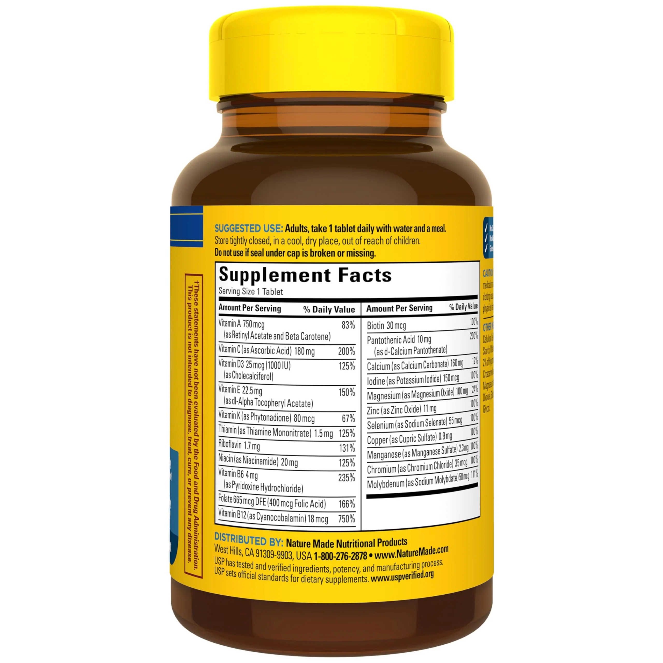 Nature Made Multivitamin for Him, Mens Multivitamins with No Iron, Daily Nutritional Support, Nature Made Multi Mens Vitamins & Minerals, 90 Tablets, 90 Day Supply - Image 3