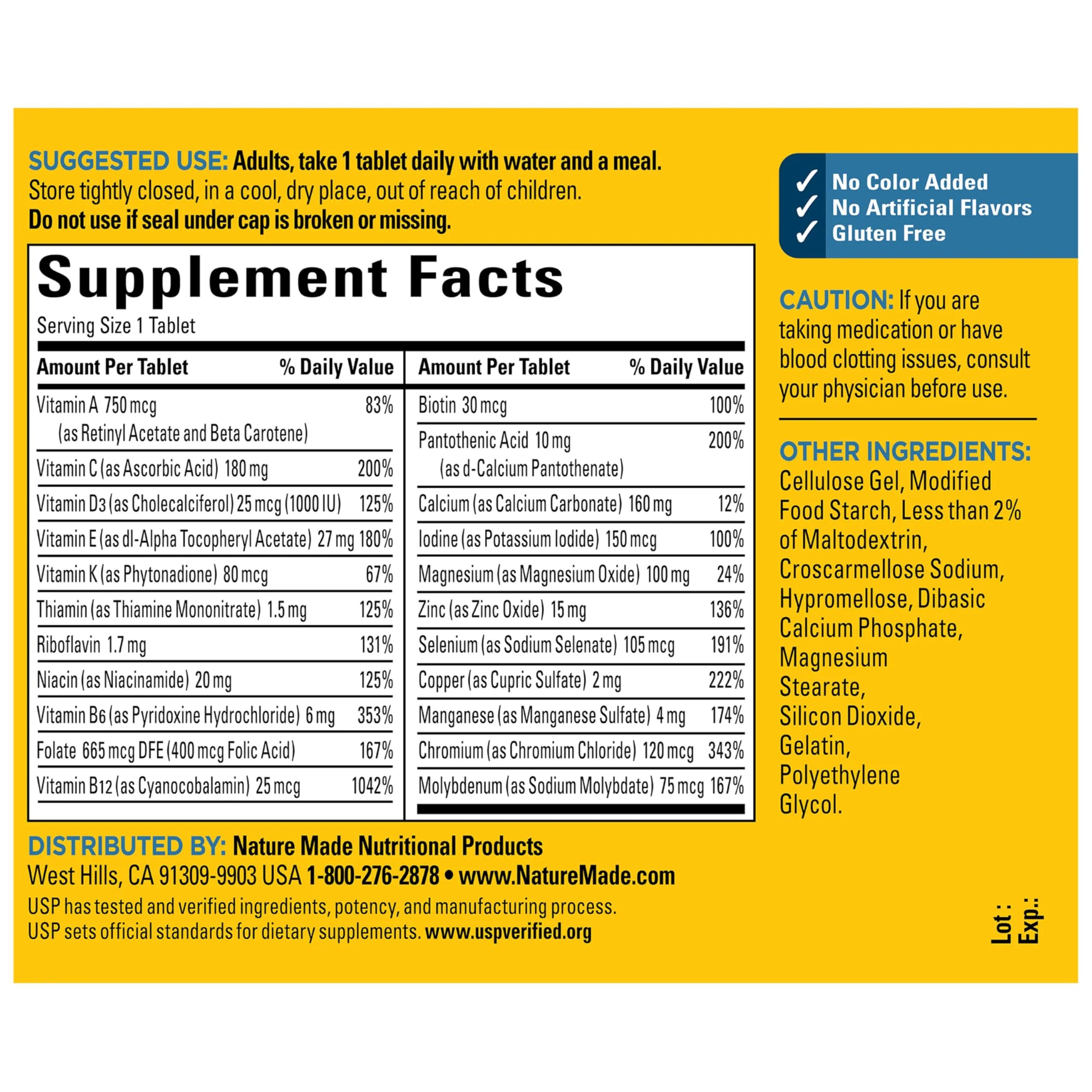Nature Made Multivitamin for Men Over 50, Mens Multivitamins 50 Plus, Daily Nutritional Support, Nature Made Multi Vitamins, 90 Tablets, 90 Day Supply - Image 4