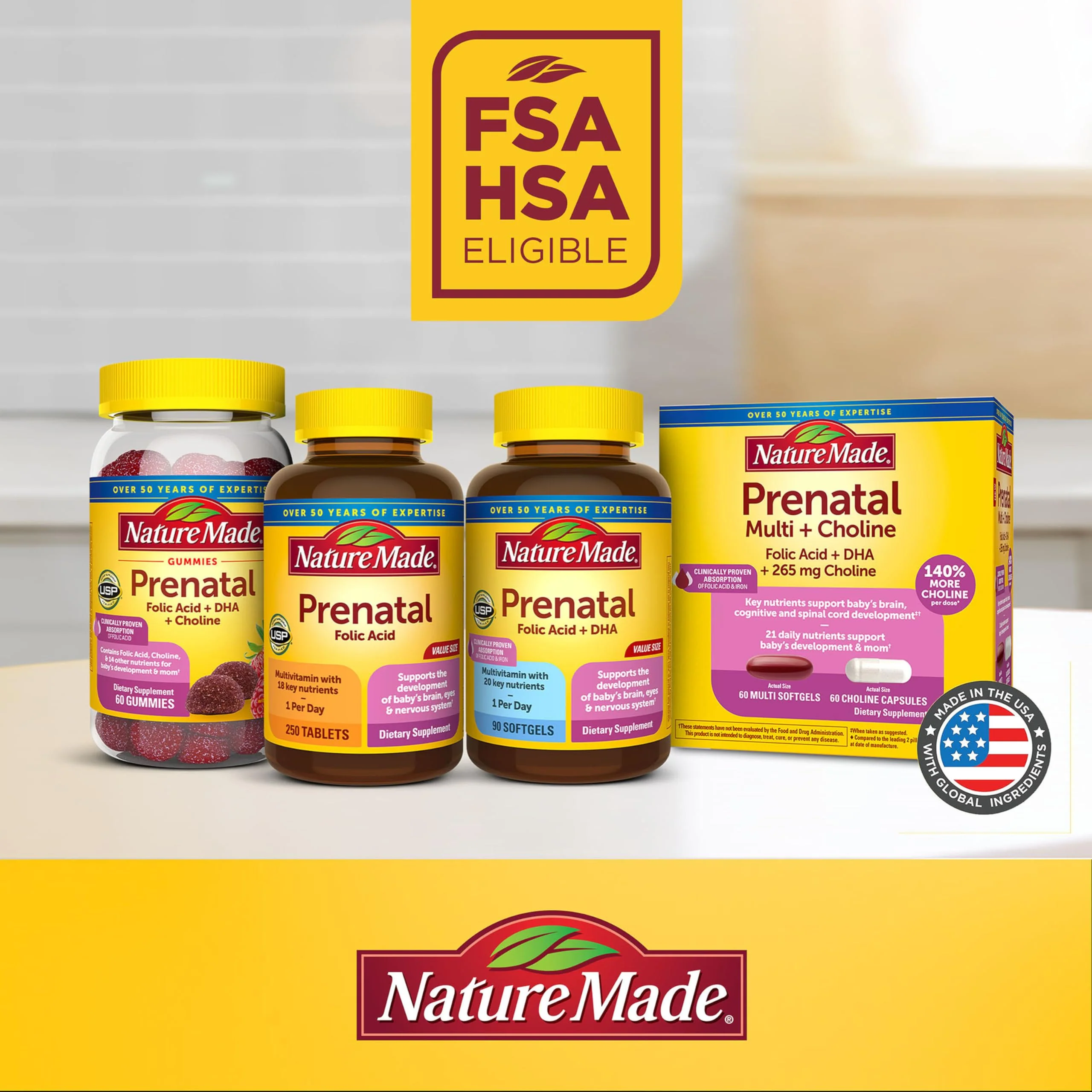 Nature Made Prenatal Vitamins for Women with Folic Acid + DHA, Prenatal Vitamin and Mineral Supplement for Daily Nutritional Support, 60 Softgels, 60 Day Supply - Image 7