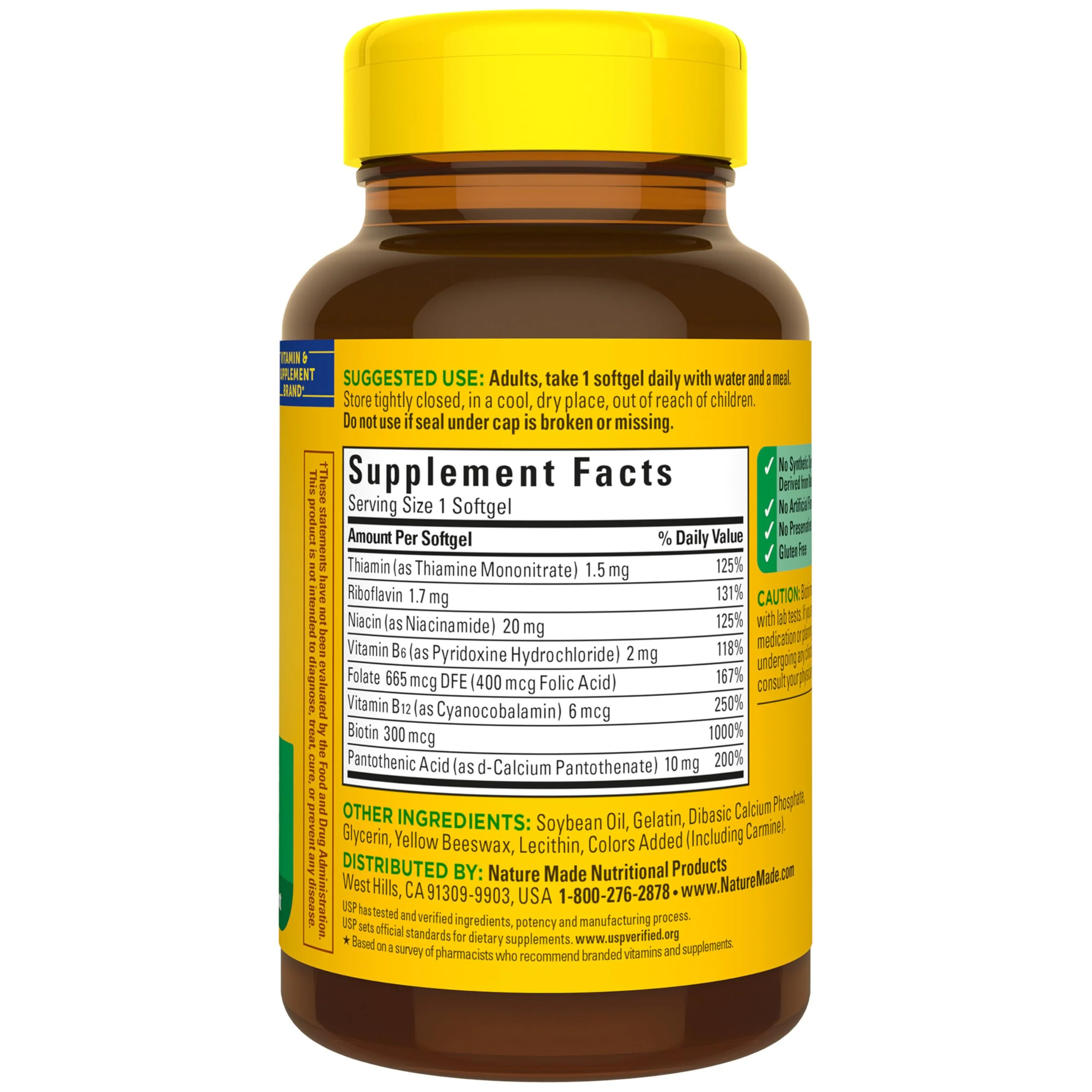 Nature Made Super B Complex Vitamins for Women and Men, Dietary Supplement for Energy Metabolism Support, Super Vitamin B Complex, 160 Softgels, 160 Day Supply - Image 2