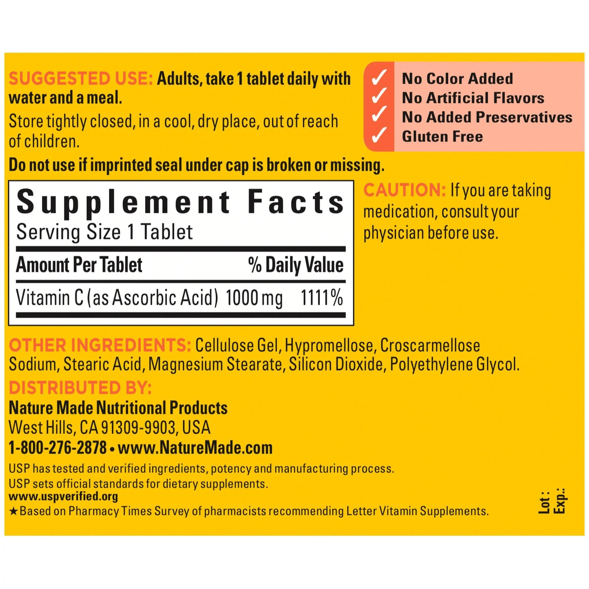 Nature Made Vitamin C 1000 mg Extra Strength, Dietary Supplement for Immune Support, 100 Tablets, 100 Day Supply - Image 5