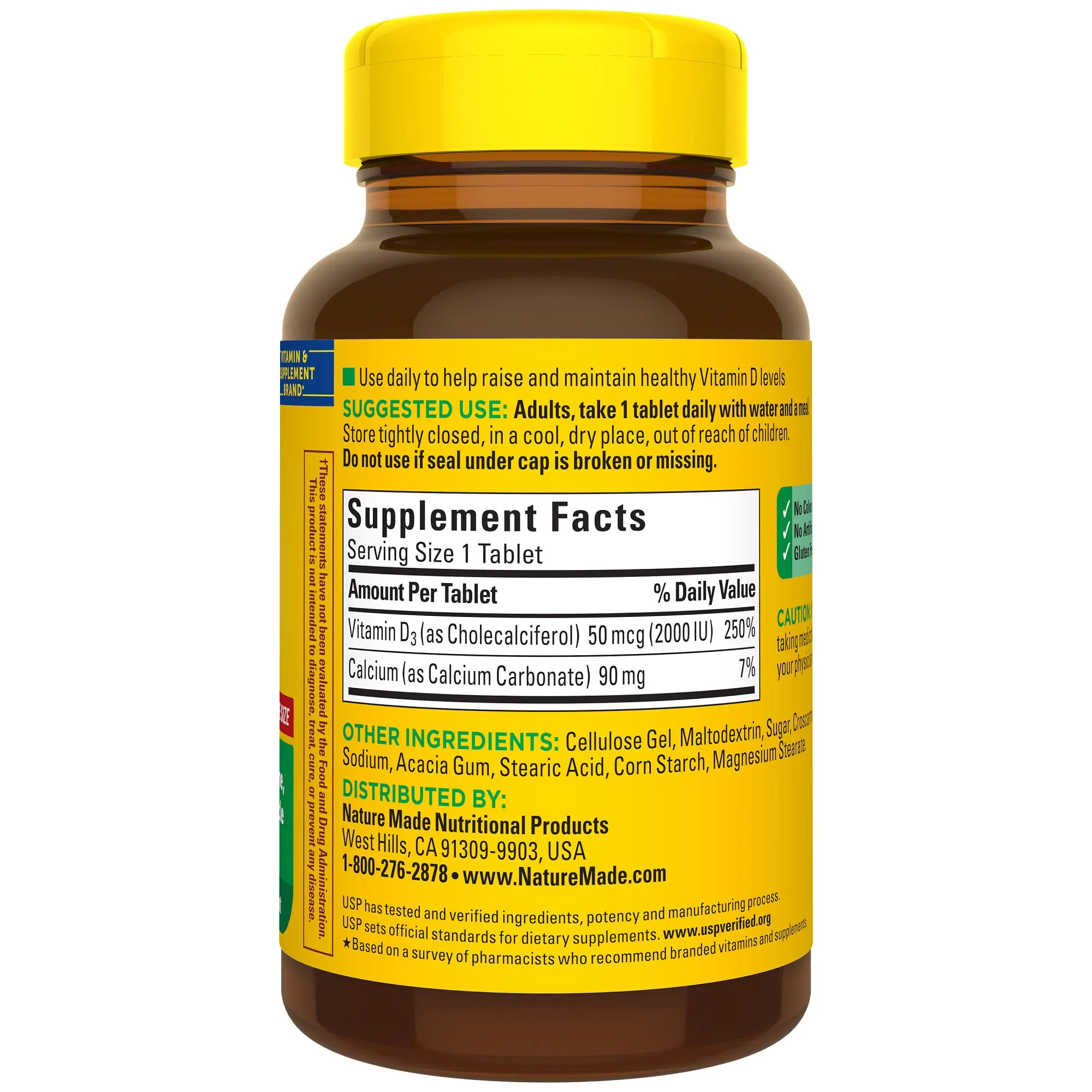 Nature Made Vitamin D3 2000 IU (50 mcg), Vitamin D Supplement for Bone, Teeth, Muscle and Immune Health Support, 220 Tablets, 220 Day Supply - Image 2