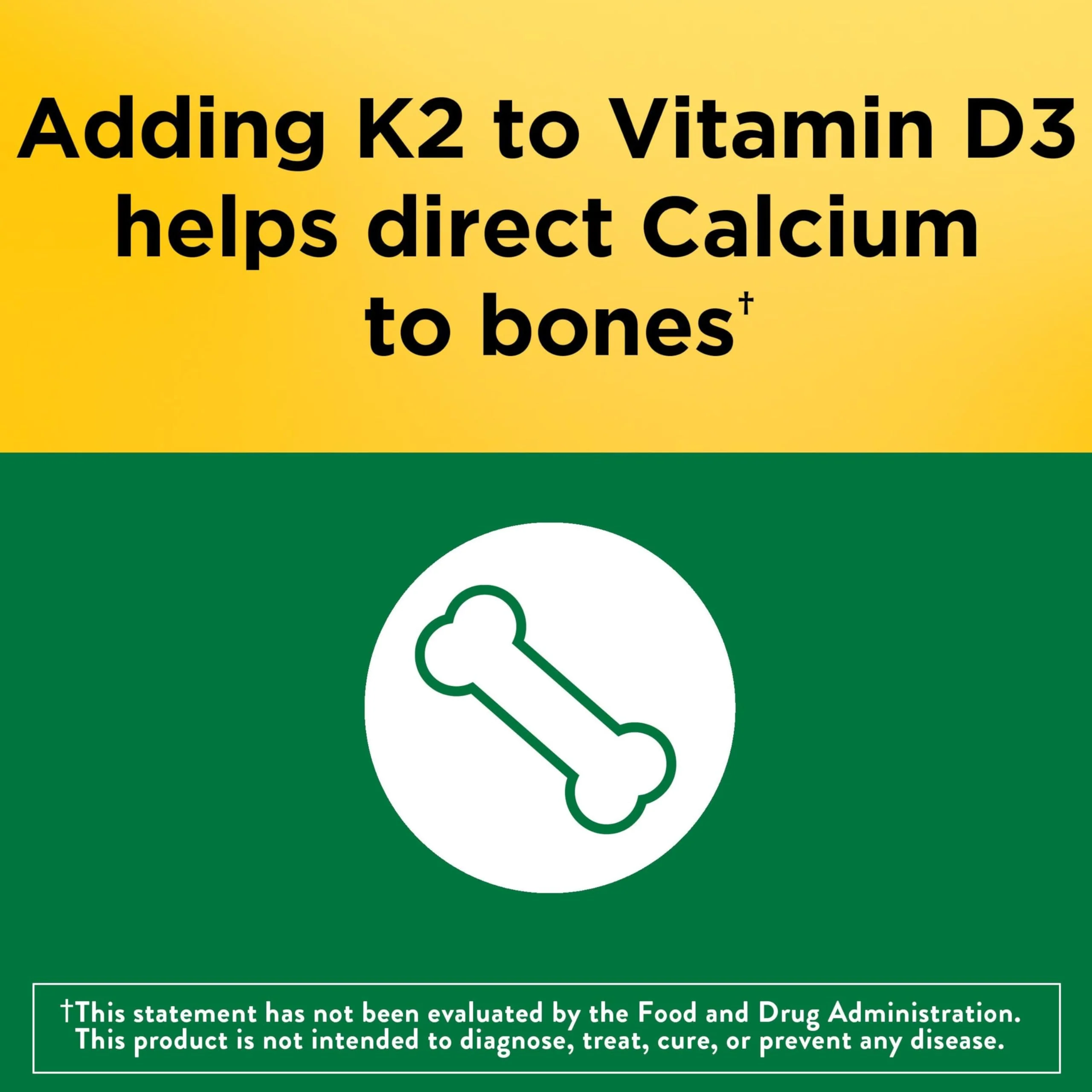 Nature Made Vitamin D3 K2 Supplement, 5000 IU (125 mcg) Vitamin D for Bone, Teeth, Muscle and Immune Support, 30 D3 and K2 Softgels, 30 Day Supply - Image 7