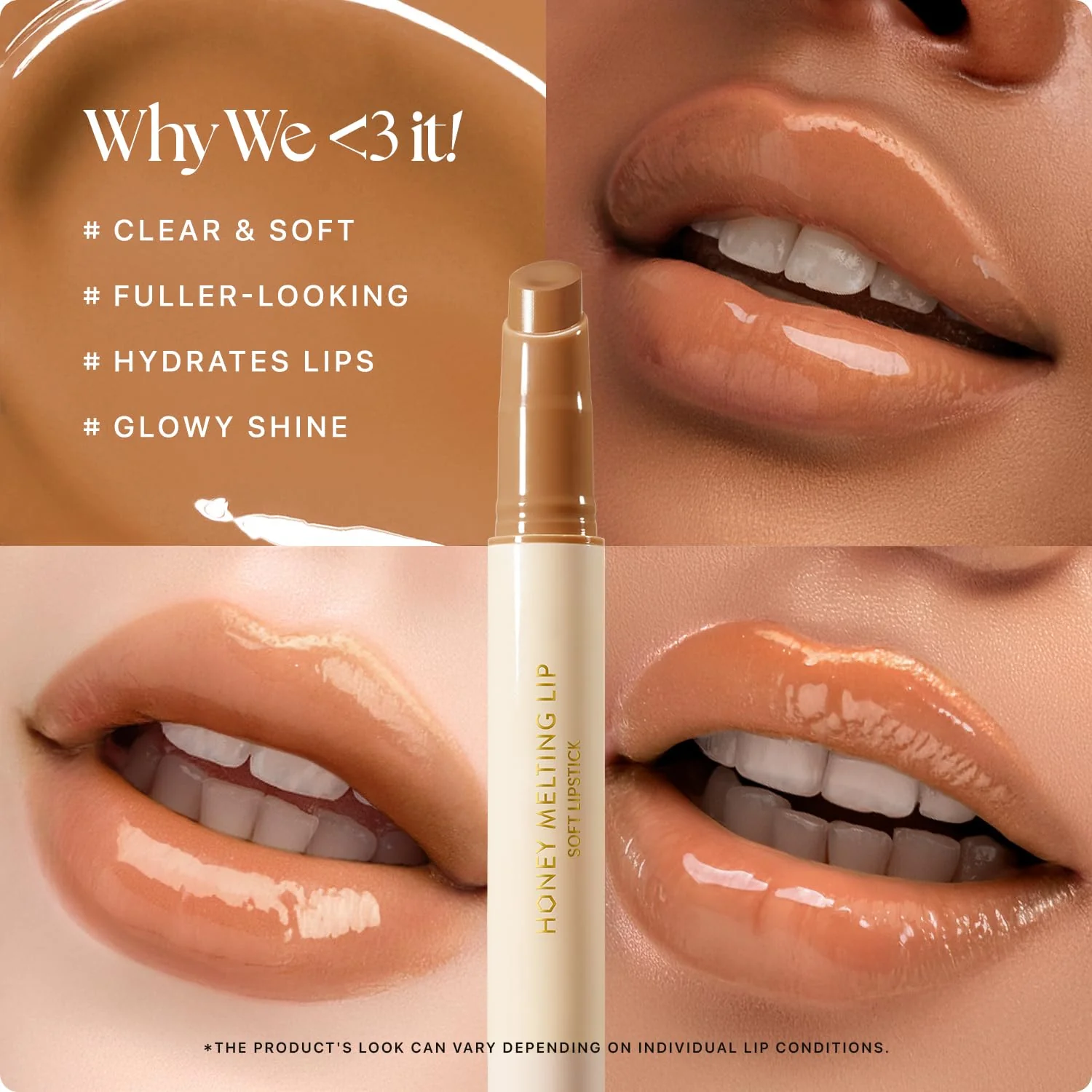 Nature Republic HONEY MELTING LIP (00 CHAI MILK TEA) SOFT LIP STICK Hydrating Gloss, Moisturizing balms, Sheer tint, Shine & Nude, Glowy Finish, korean make up - Image 7