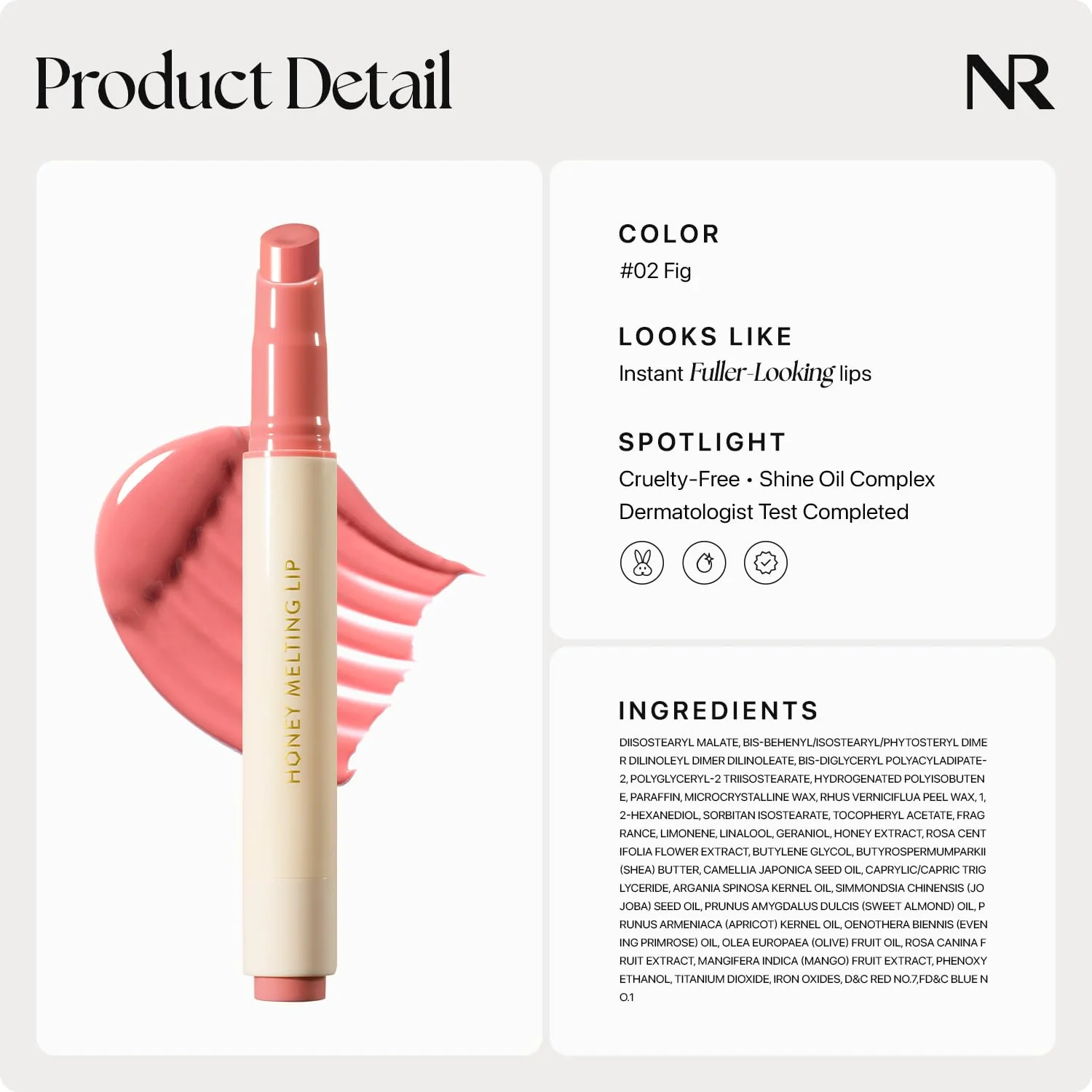 Nature Republic HONEY MELTING LIP (02 FIG) SOFT LIP STICK, Hydrating Gloss, Moisturizing balms, Sheer tint, Shine & Nude, Glowy Finish, korean make up - Image 3