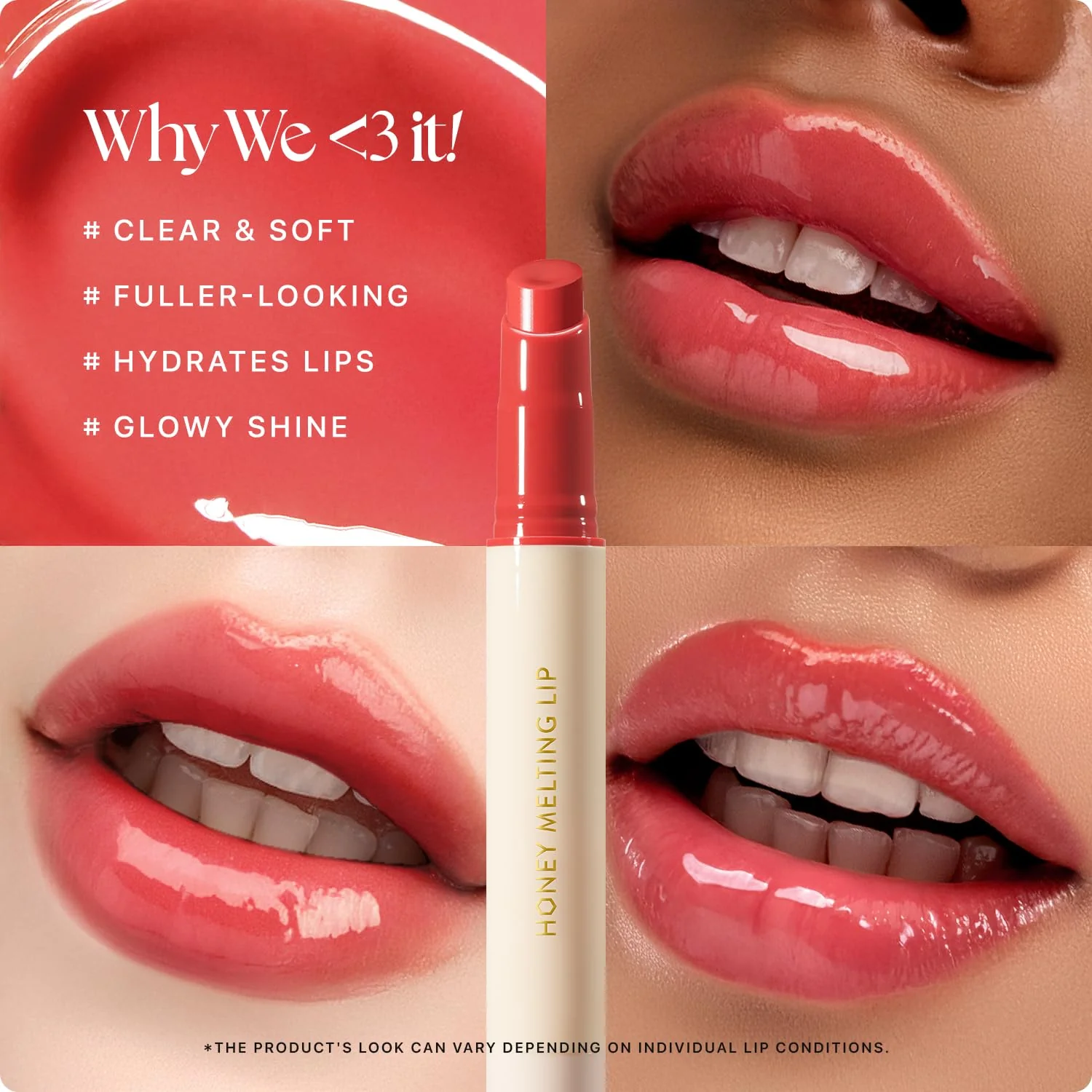 Nature Republic HONEY MELTING LIP (04 POMEGRANATE) SOFT LIP STICK, Hydrating Gloss, Moisturizing balms, Sheer tint, Shine & Glowy Finish, korean make up - Image 7