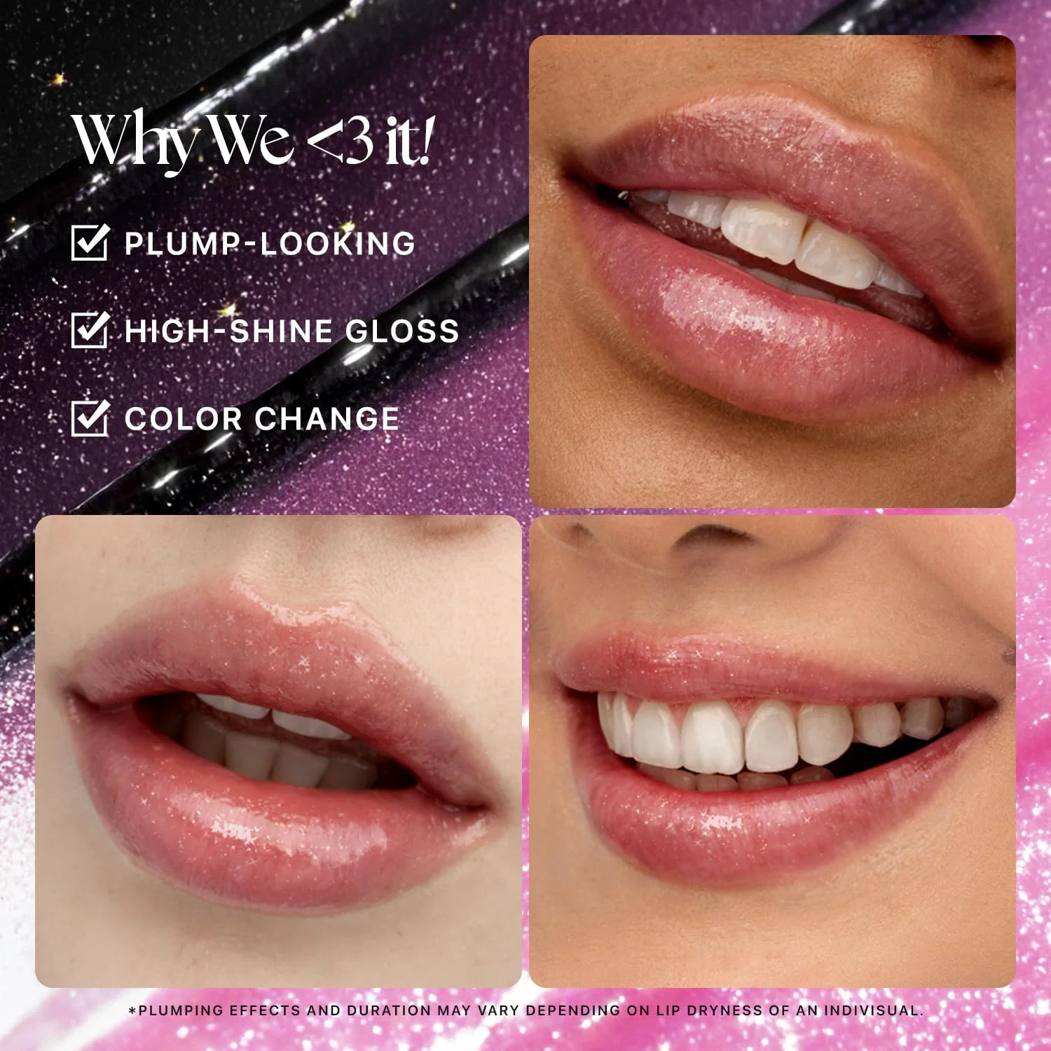 Nature Republic HONEY MELTING LIP GLITTER & PLUMPING (16 MIDNIGHT SPARKLE) SOFT LIP STICK Moisturizing Gloss, Volumizing formula, Color changing Sheer tint, Shine Glimmer Finish - Image 6