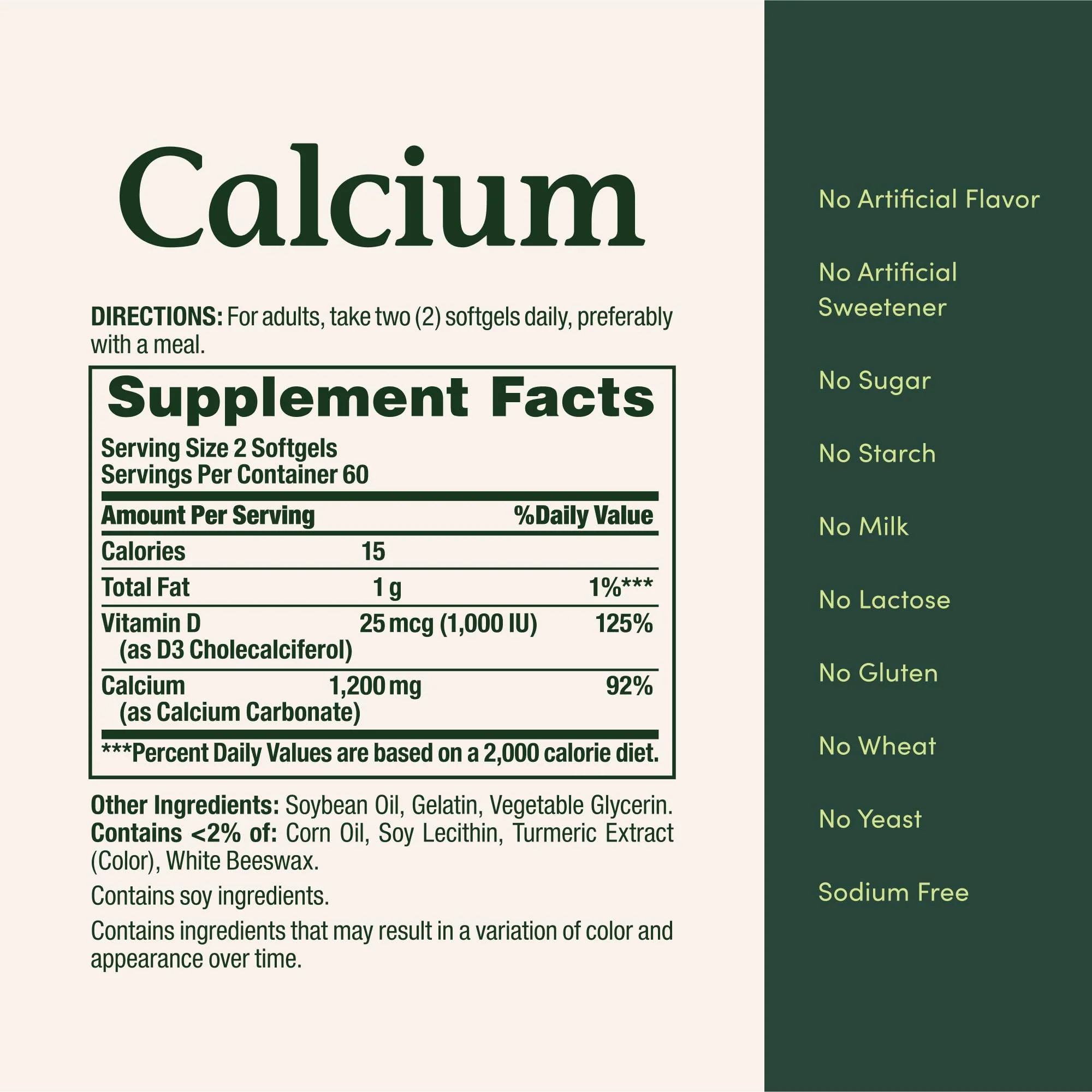 Nature’s Bounty Calcium 1200 mg with Vitamin D3, Bone Health & Immune Support, Vitamin D3 1000 IU, 220 Softgels - Image 3