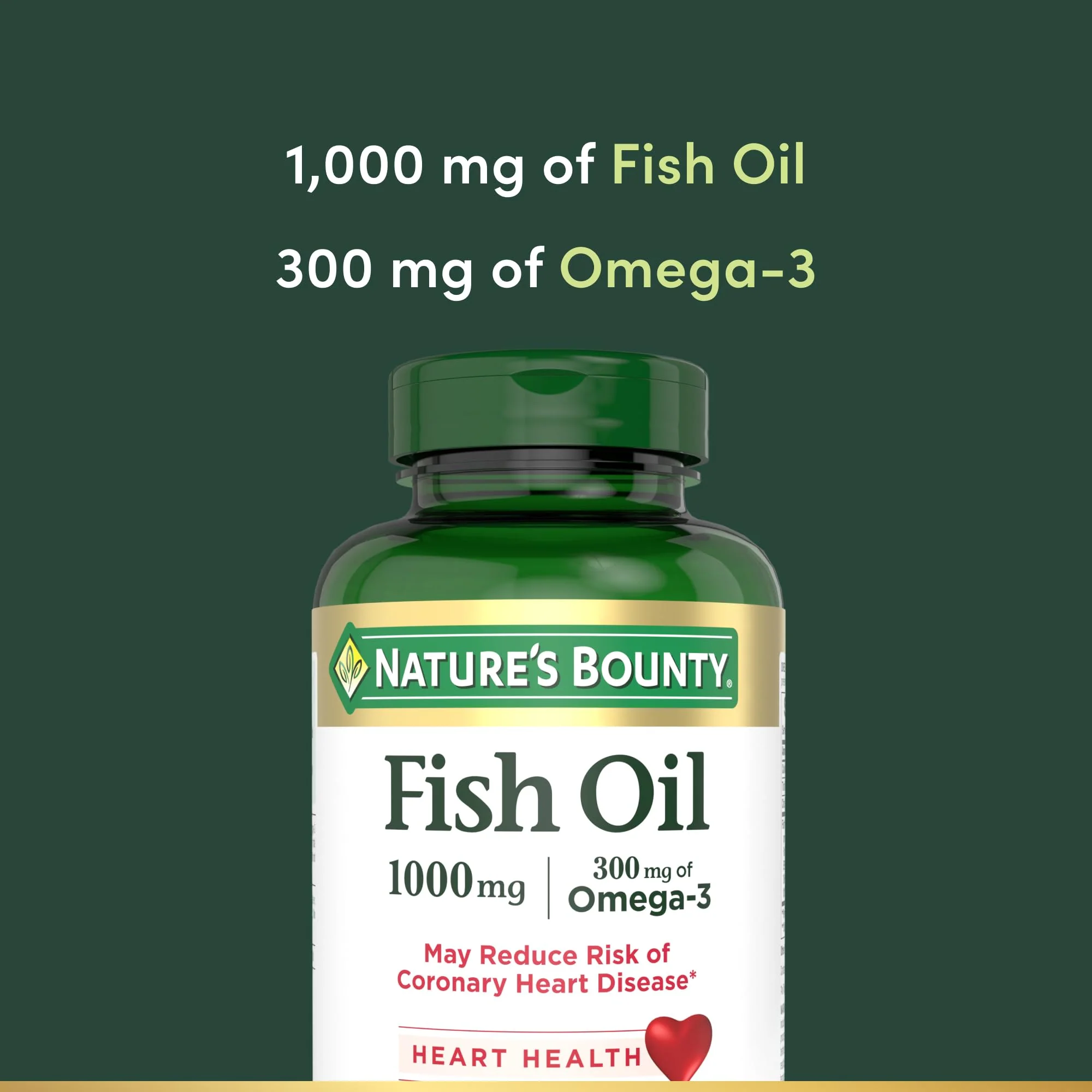 Natureâ€™s Bounty Fish Oil, Supports Heart Health, 1000mg, Rapid Release Softgels, 145 Ct - Image 3