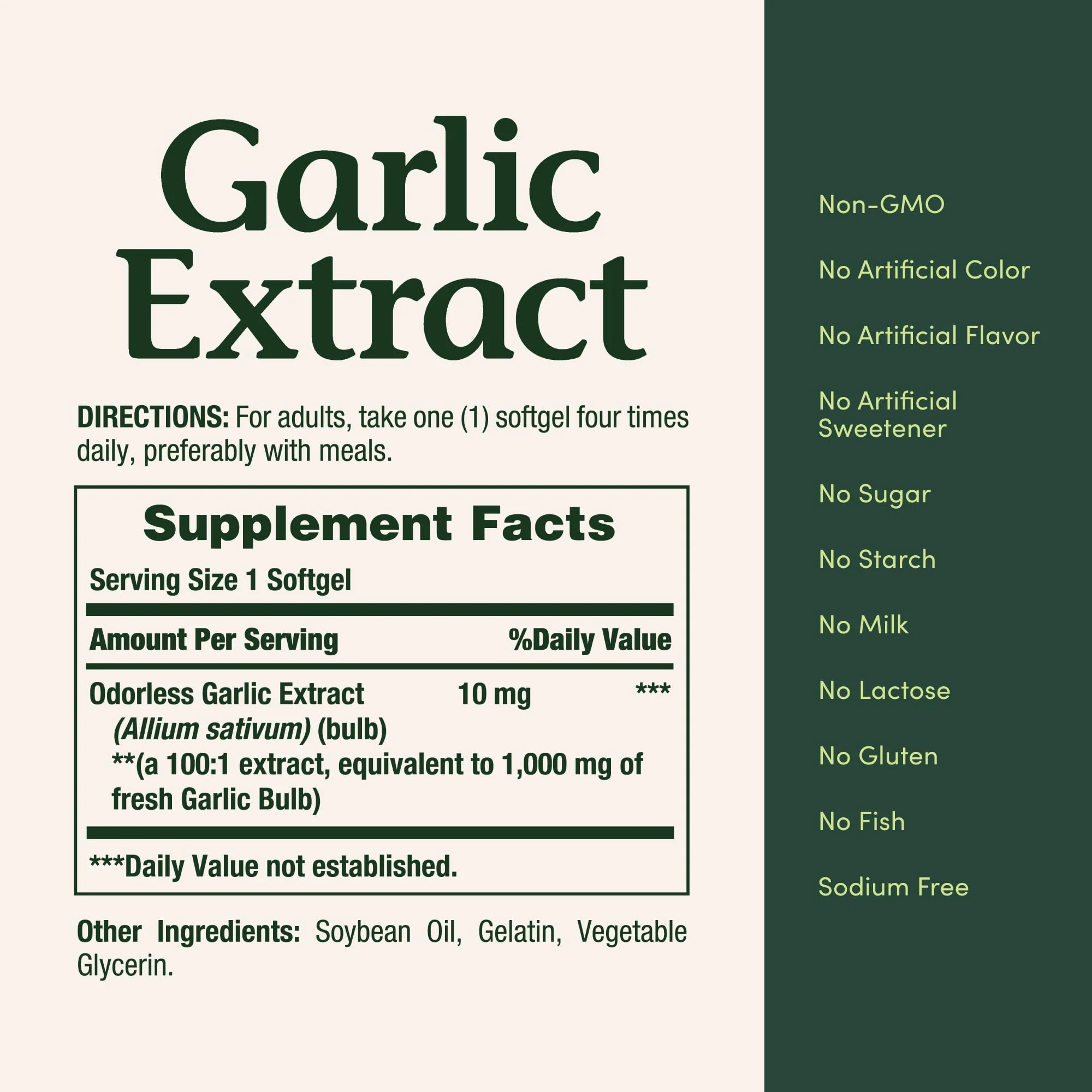 Nature’s Bounty Garlic Extract, Herbal Supplement, Supports Circulatory Function, 1000mg, 100 Rapid Release Softgels - Image 3