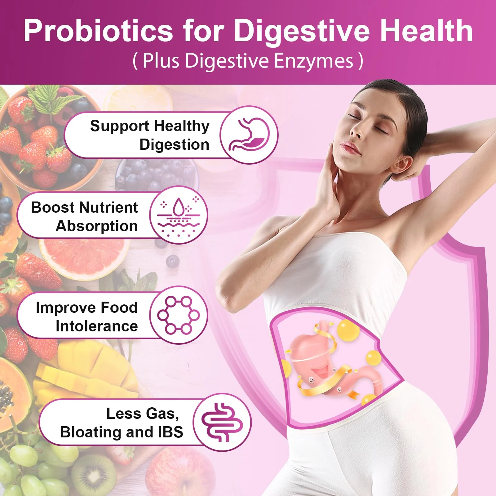 NATURE TARGET Probiotics for Women, 100 Billion CFUs Probiotic with Digestive Enzymes & Prebiotics, Vaginal Probiotics with Cranberry for Urinary Tract Health, pH Balance, 90 Veggie Capsules - Image 8