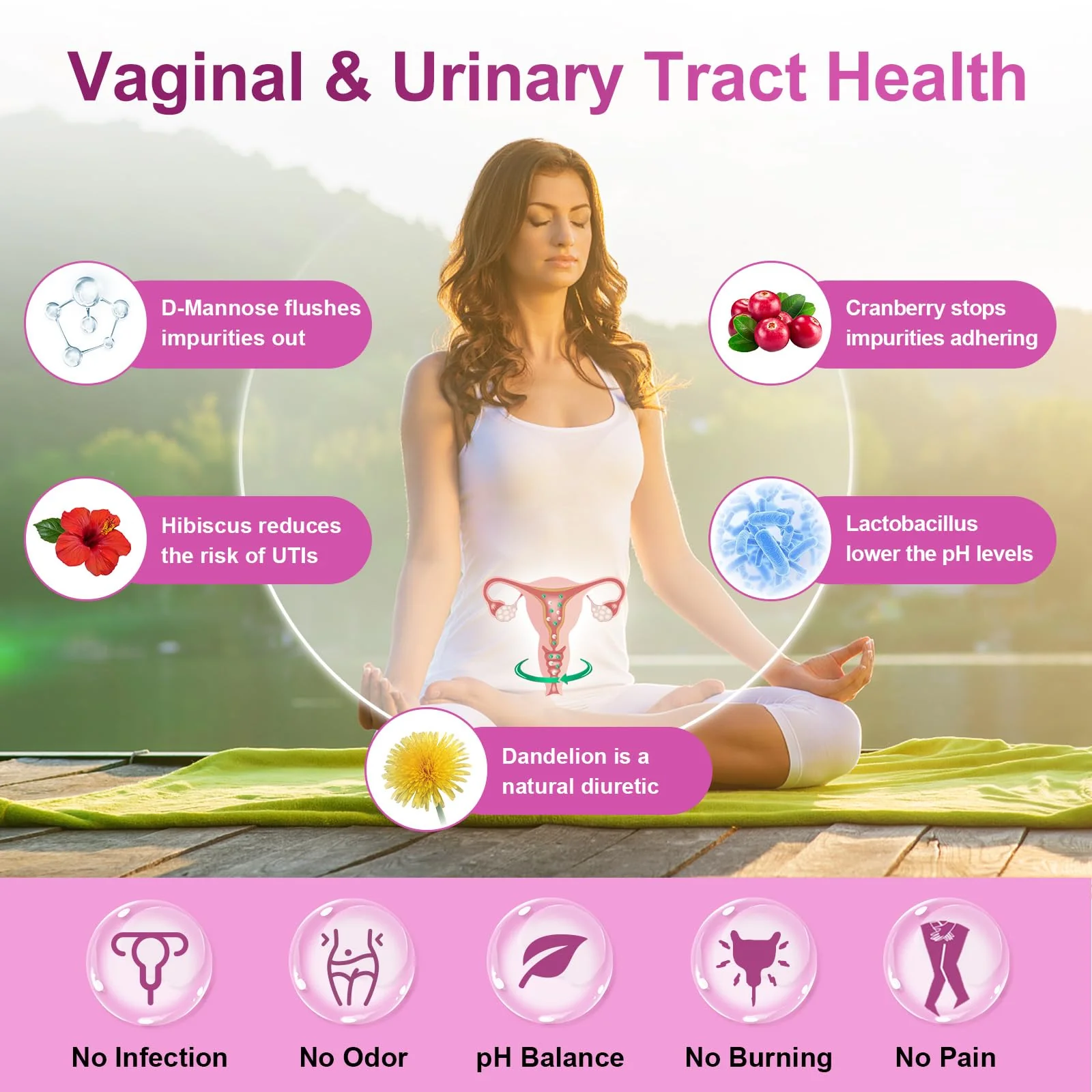 NATURE TARGET Probiotics for Women, 100 Billion CFUs Probiotic with Digestive Enzymes & Prebiotics, Vaginal Probiotics with Cranberry for Urinary Tract Health, pH Balance, 90 Veggie Capsules - Image 9