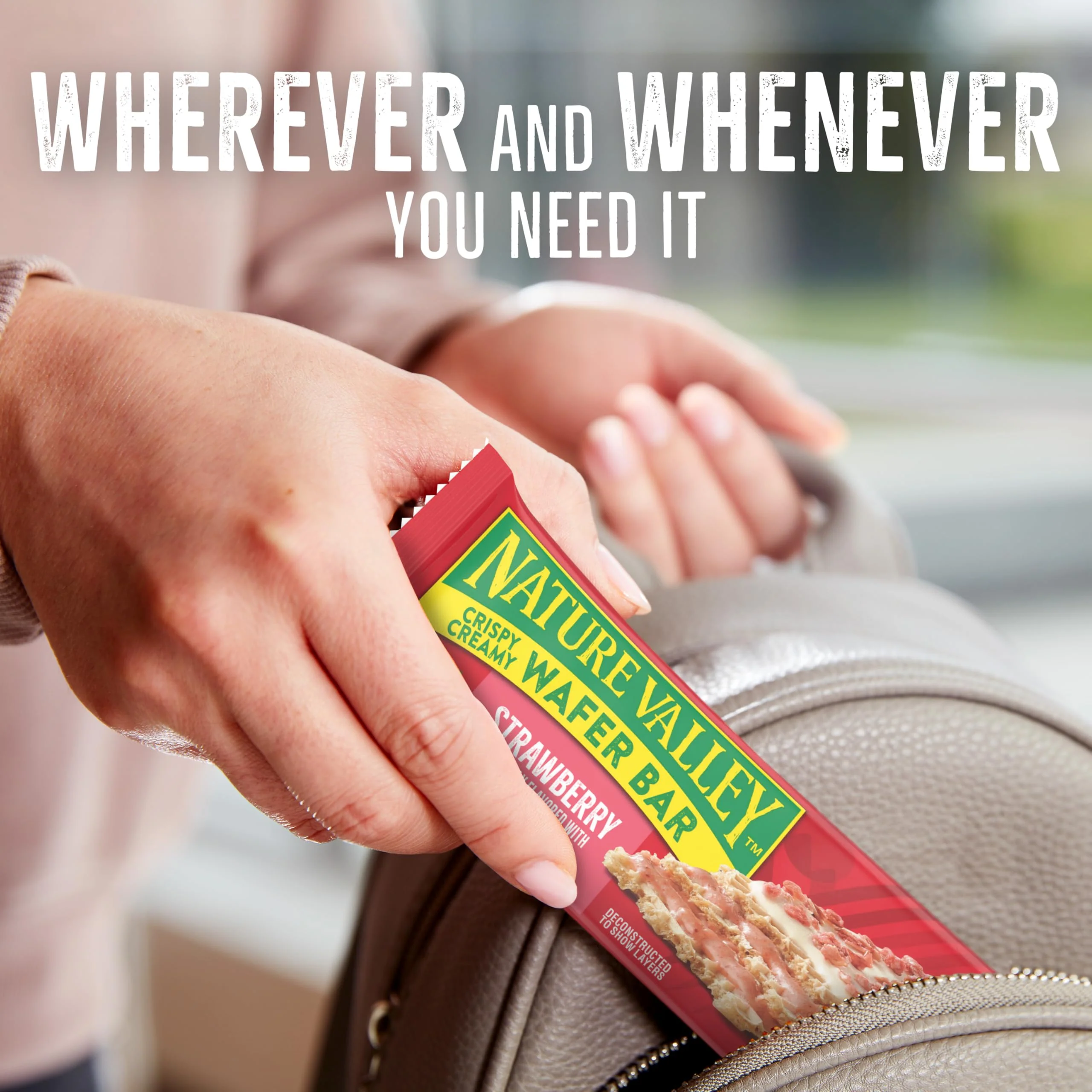 Nature Valley Crispy Creamy Wafer Bars, Strawberry, Whole Grain, 5 Bars, 6.5 oz - Image 3