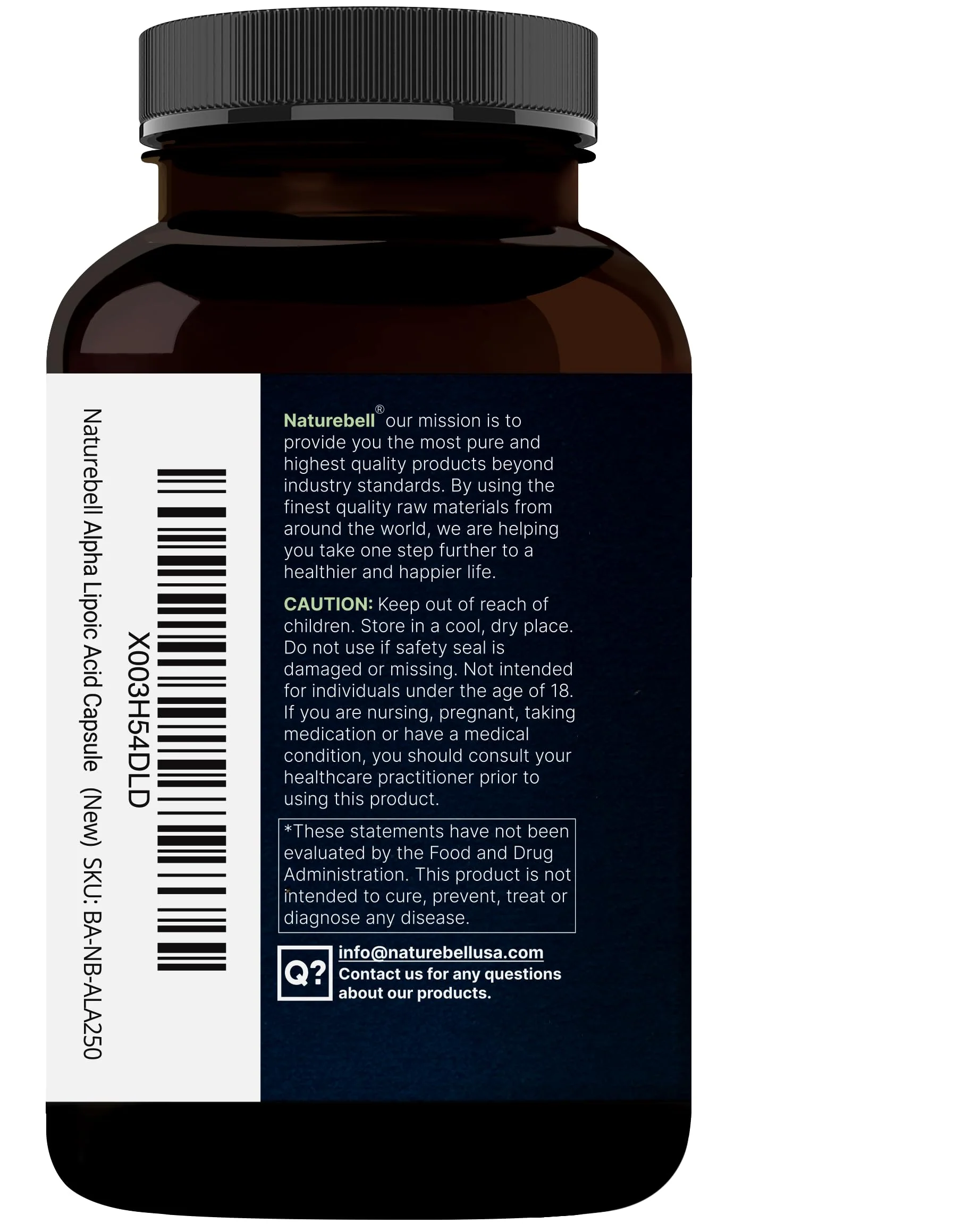 NatureBell Alpha Lipoic Acid Complex, 600mg, 300 Capsules | 4-in-1 Myelinctin Formula with R-ALA, S-ALA, Thiamine & Benfotiamine | High Absorption & Antioxidant Support | Non-GMO, Gluten-Free - Image 2