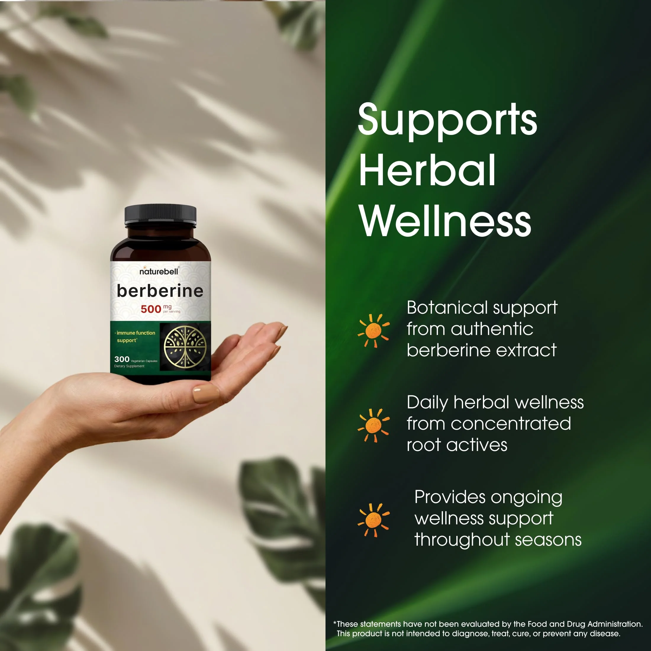 NatureBell Berberine 500mg - 300 Capsules - 97% Pure Berberine HCl - 5:1 Root Extract of Berberis Aristata - Antioxidant, Alkaloid & Adaptogenic Support* - Image 6