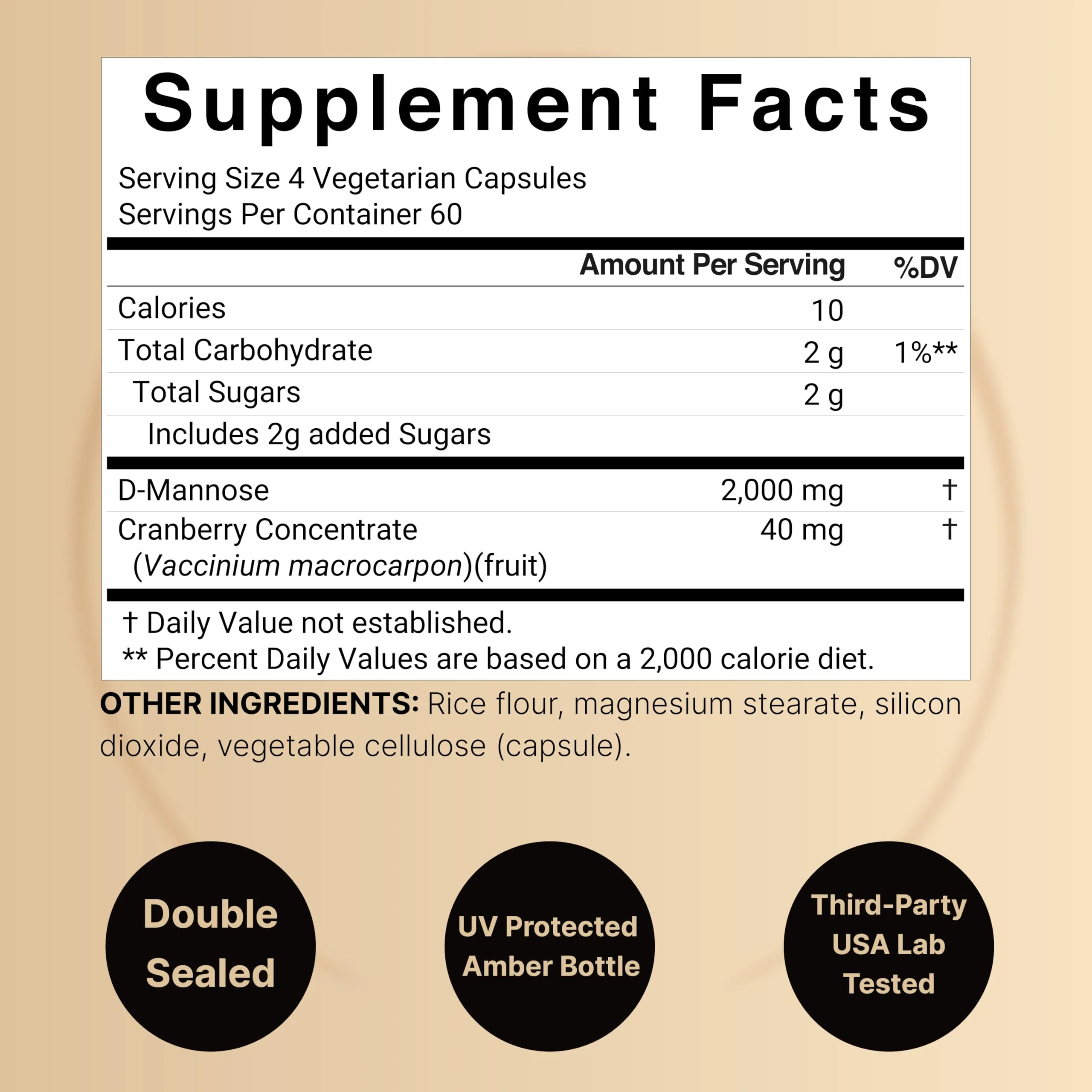 NatureBell D-Mannose 500mg Capsules (2,000mg Per Serving) | 240 Veggie Capsules + Cranberry Concentrate 40mg – Fast Acting Urinary Tract Health Pills – Ultra UTI Support for Women & Men - Image 8