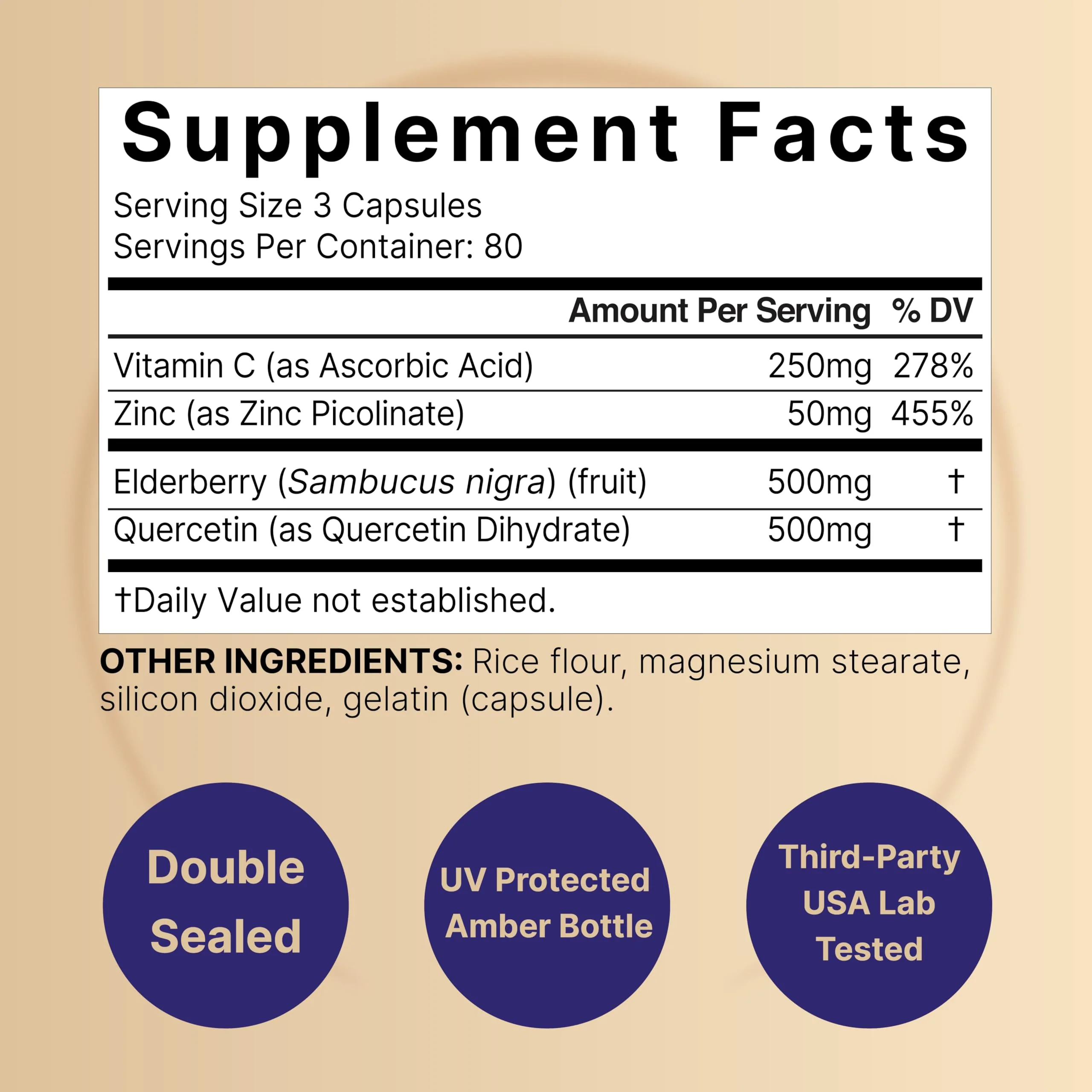 NatureBell Elderberry Quercetin 4-in-1 with Vitamin C & Zinc, 240 Capsules | Traditional Herbal Supplement | 500mg Sambucus Nigra, 500mg Quercetin, 250mg Vitamin C, 50mg Zinc Picolinate per Serving - Image 8