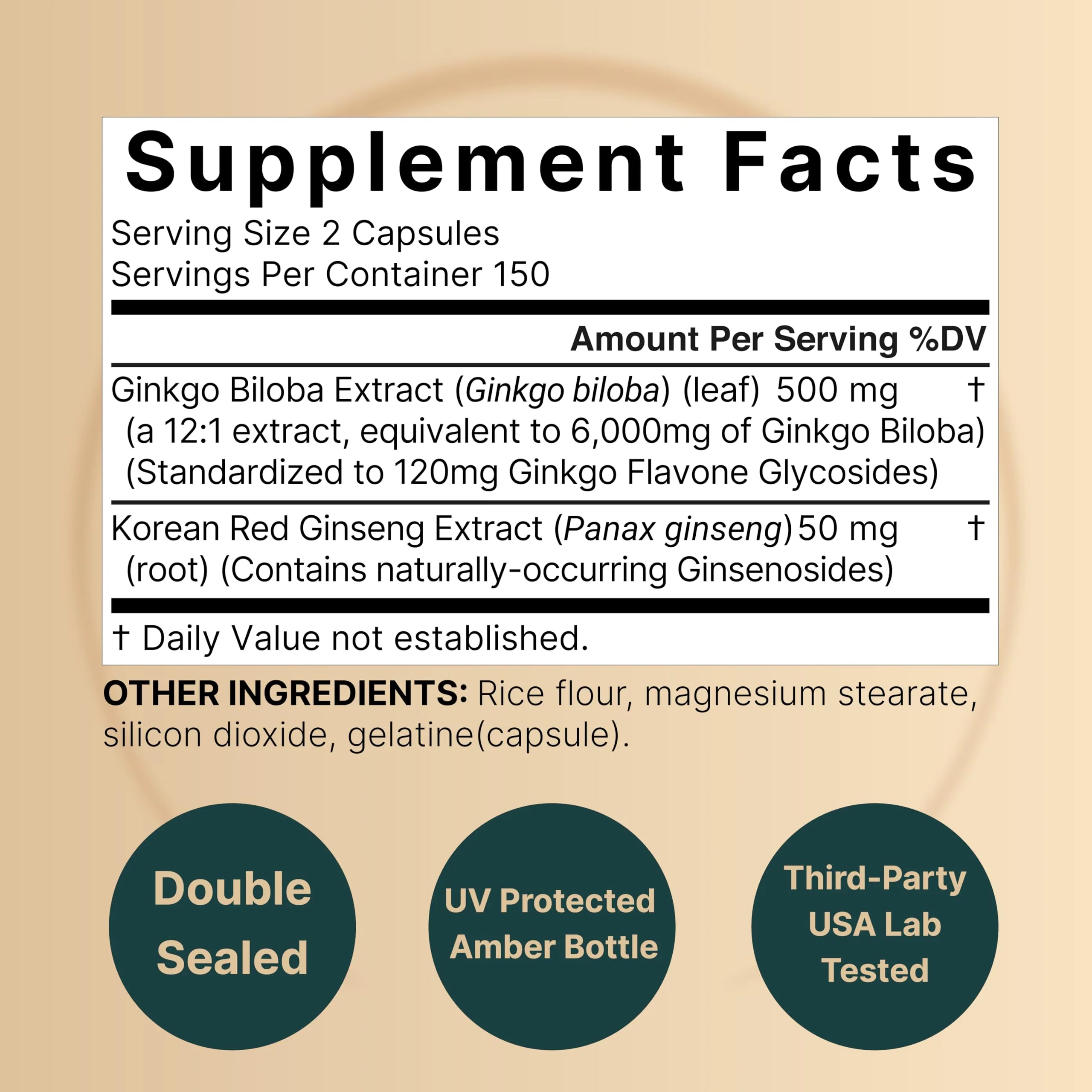 NatureBell Ginkgo Biloba 6,000mg with Panax Ginseng 500mg Per Serving | 300 Capsules – Max Strength Ginko Biloba Extract Supplements - Promotes Memory, Focus, and Brain Health - Image 8
