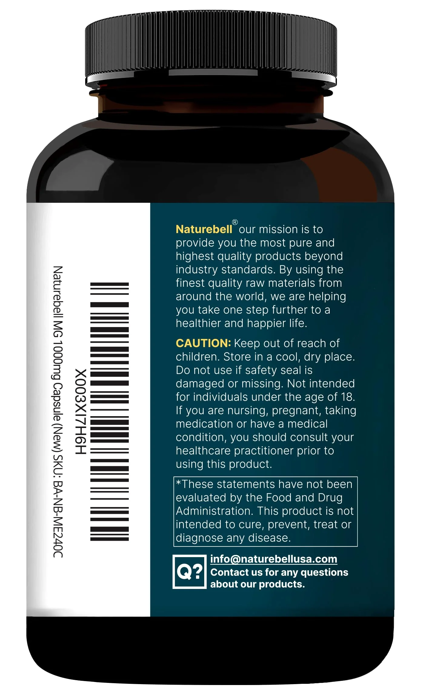 NatureBell Magnesium Glycinate 1,000mg, 240 Capsules | 500mg per Capsule | 100% Chelated & Purified | Sleep, Muscle & Nerve Support | Non-GMO, Gluten-Free - Image 2