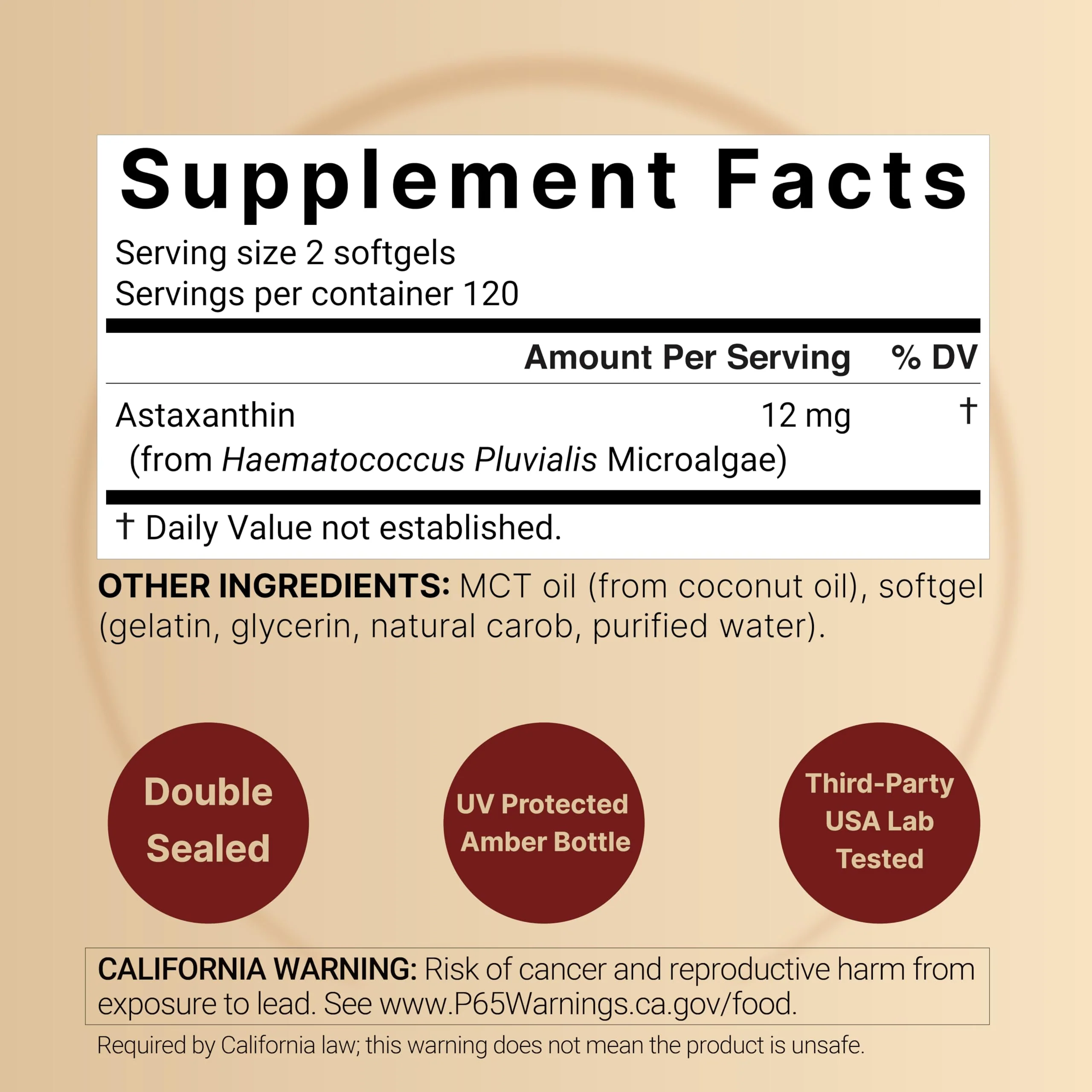 NatureBell Maximum Strength Astaxanthin 12mg, 240 Softgels - 4 Month Supply - Natural Antioxidant from Haematococcus Pluvialis Microalgae | Non-GMO, Gluten Free - Image 8