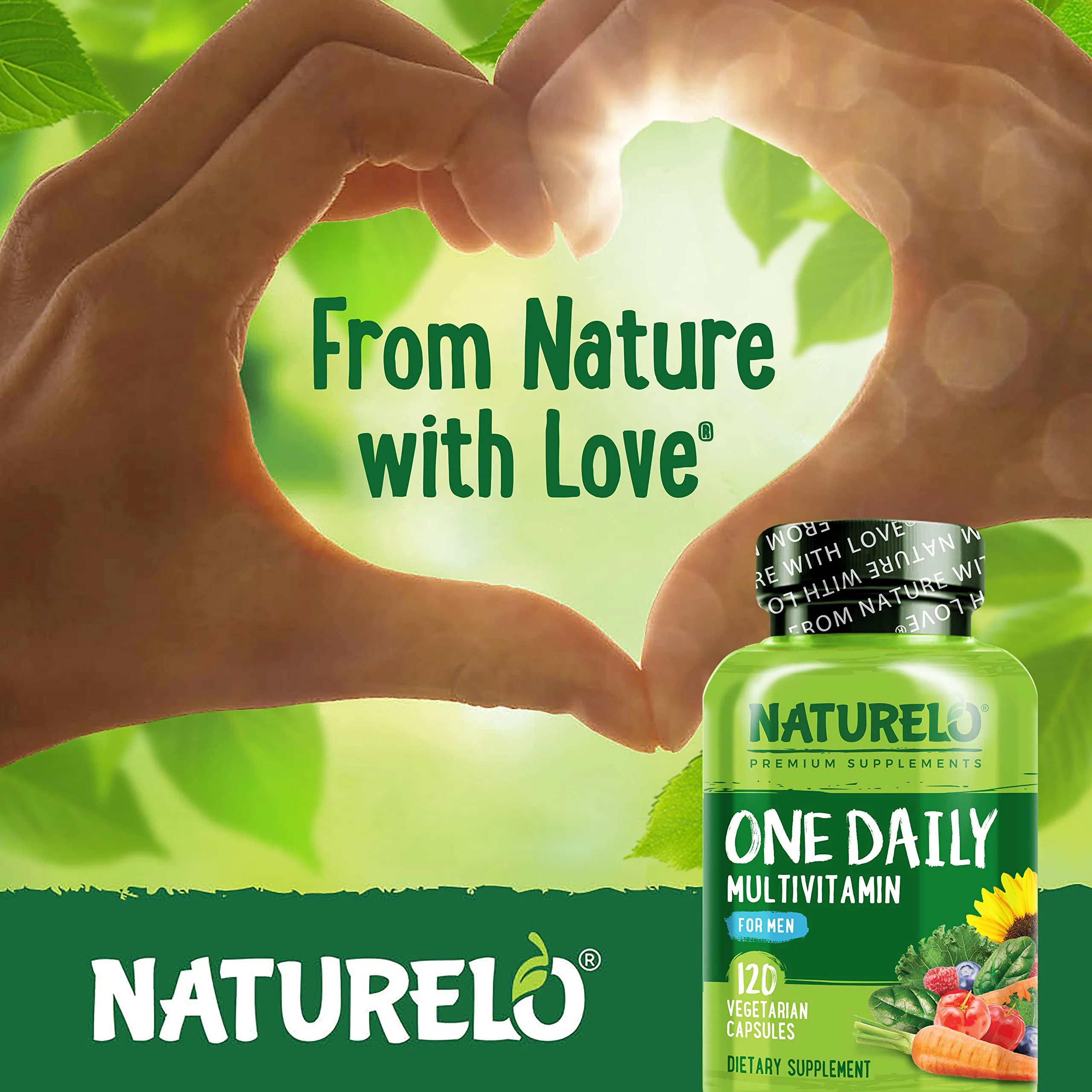NATURELO Mens Multivitamins - One Daily Multivitamin for Men with Vitamins, Minerals & Organic Whole Foods, Boost Energy & Health, Non-GMO, 120 Vegetarian Capsules - Image 5