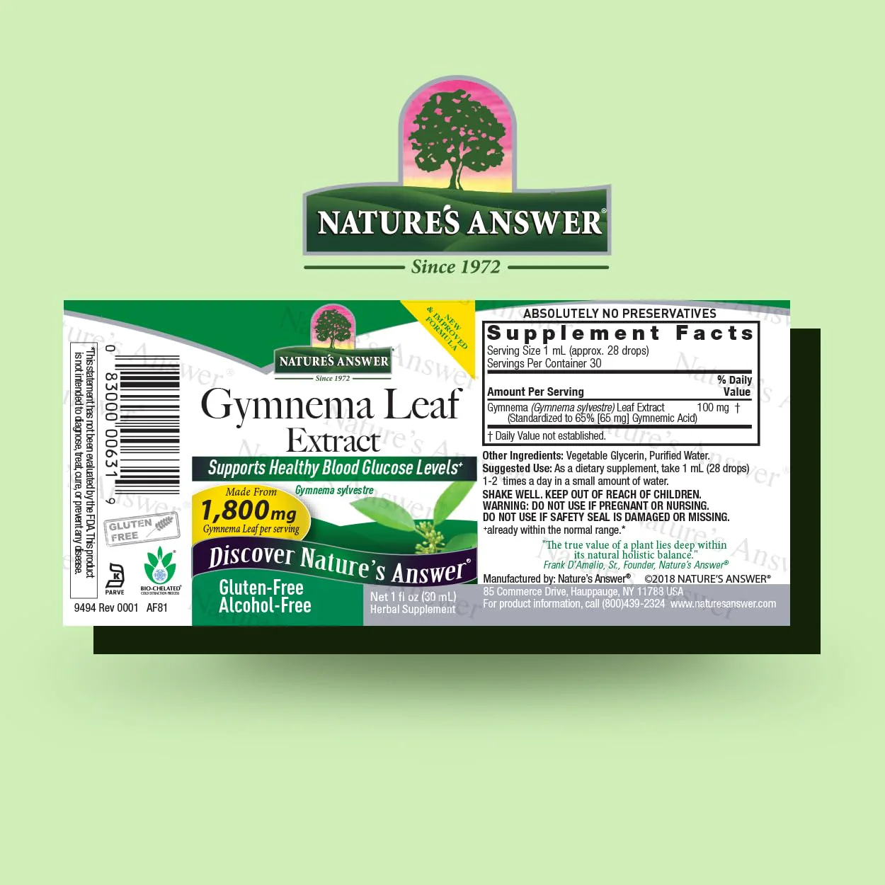 Nature's Answer Alcohol-Free Gymnema Leaf 1oz Extract | Gluten-Free | Non-GMO | Vegan | No Artificial Flavors or Preservatives | Single Count - Image 7