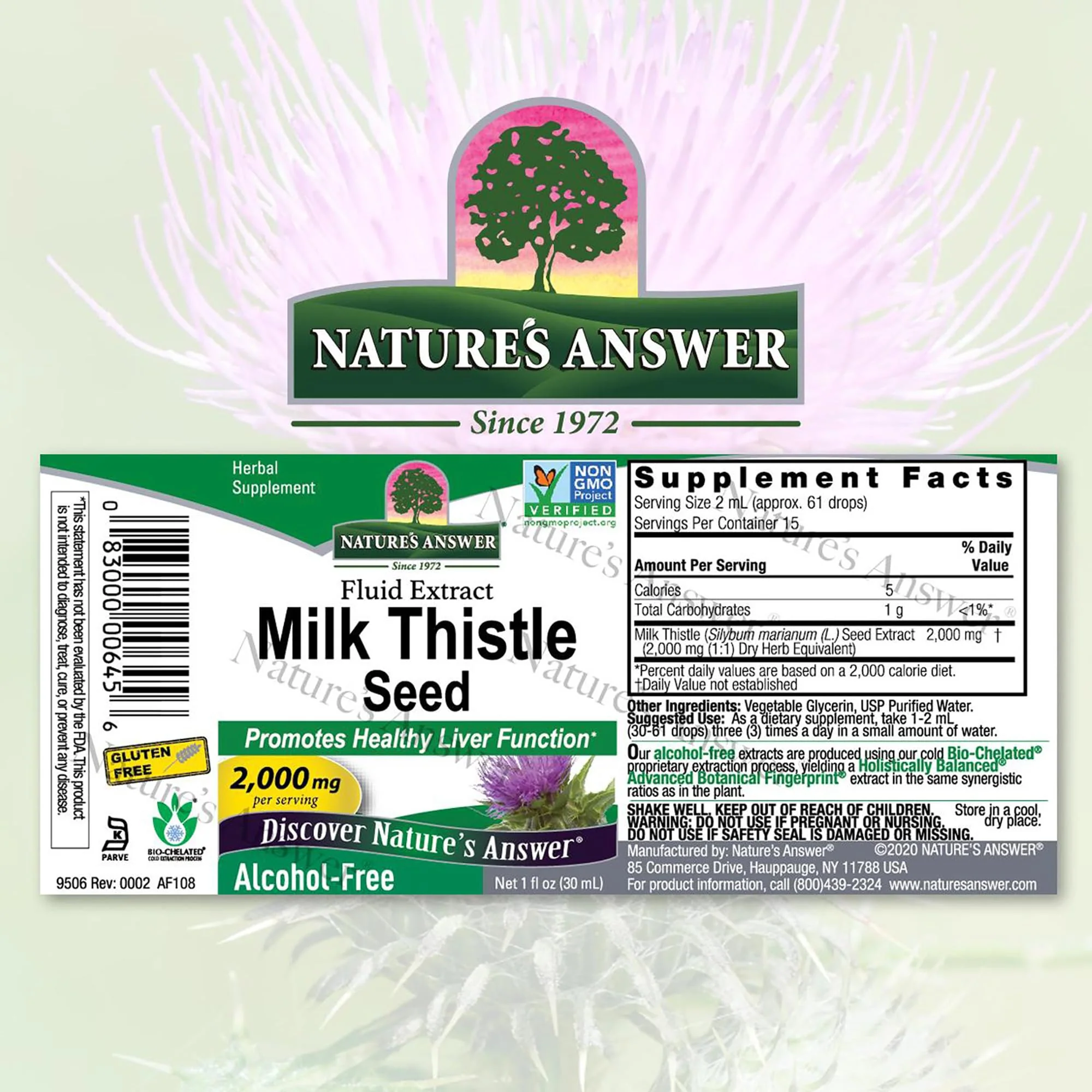 Nature's Answer Alcohol-Free Milk Thistle 1 Ounce Extract | Supports Hepatic System | Vegan | Non-GMO | Gluten Free | Kosher - Image 2