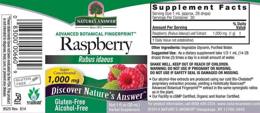 Nature's Answer Alcohol-Free Raspberry Leaf, 1-Fluid Ounce - Image 2