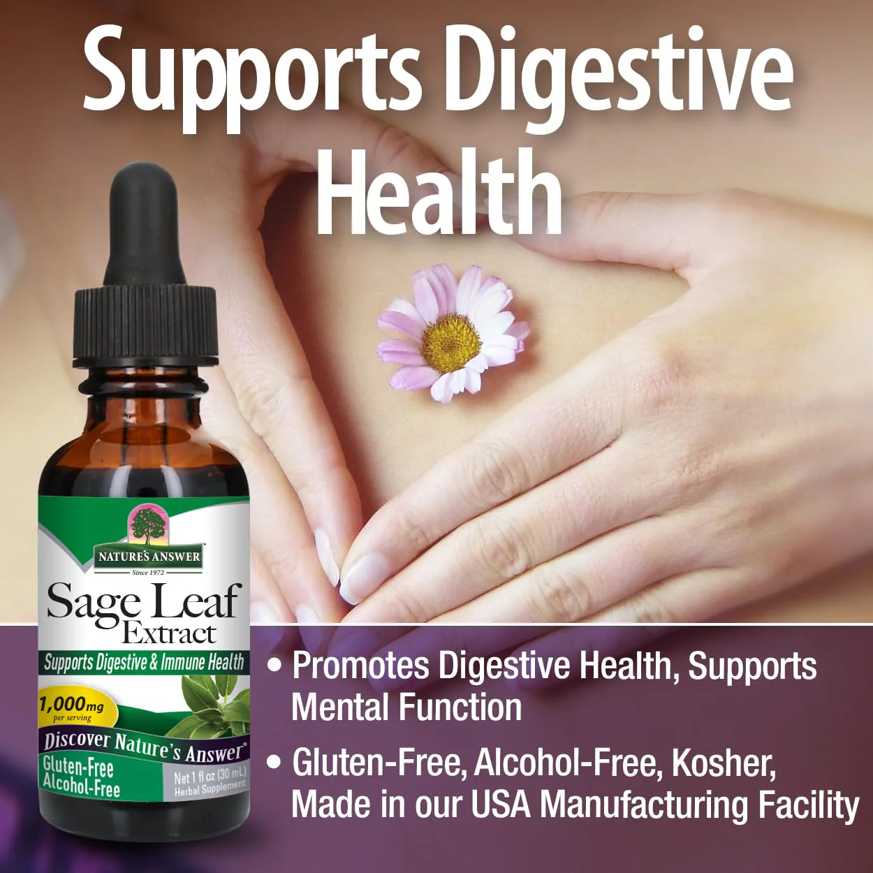 Nature's Answer Alcohol-Free Sage Leaf, 1-Fluid Ounce Sage Liquid Extract Gluten Free Sage Extract Supplement - Image 5