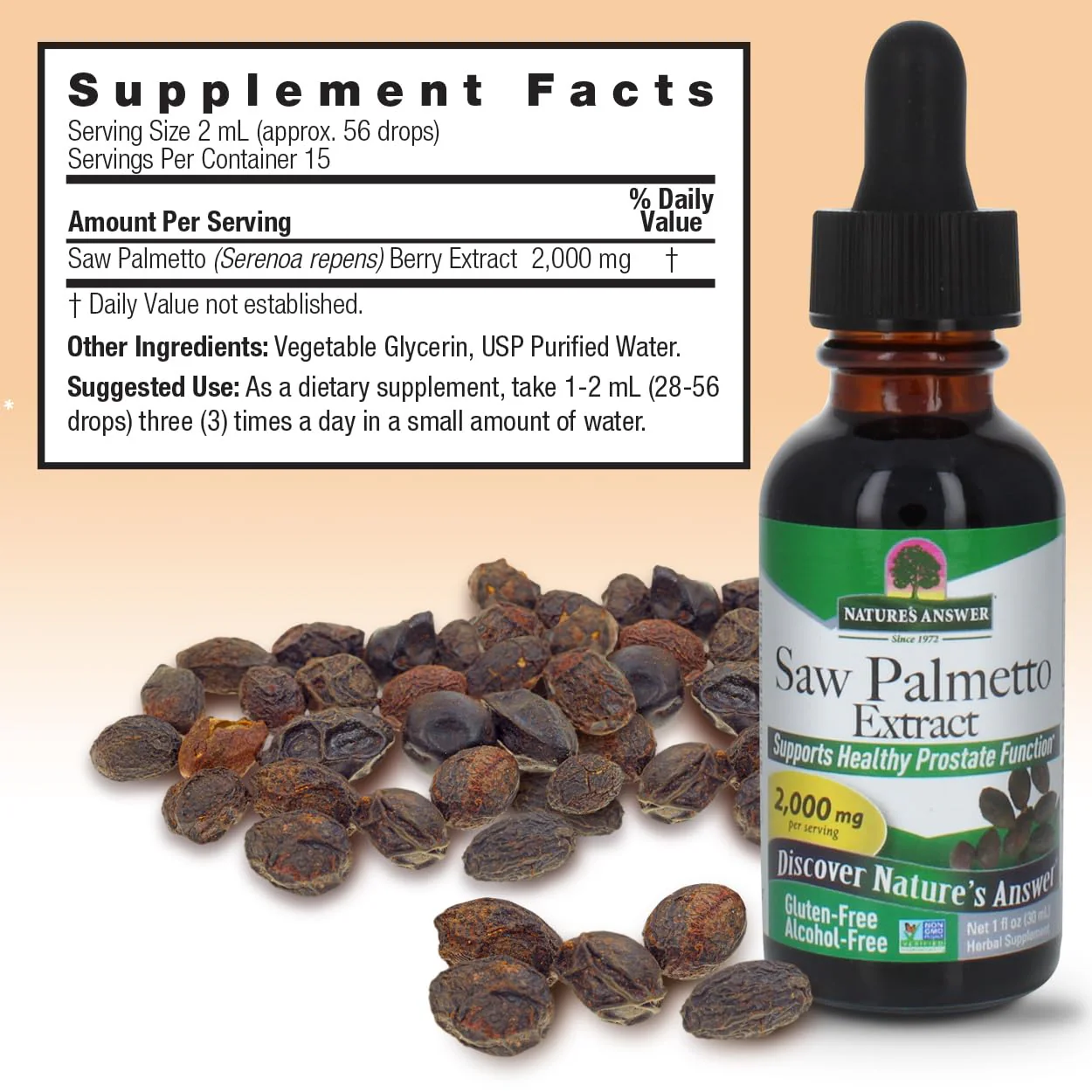Nature's Answer Alcohol-Free Saw Palmetto Berry Extract, 1-Fluid Ounce | Prostate Support | Natural Urinary Health | Promotes Hair Growth - Image 6