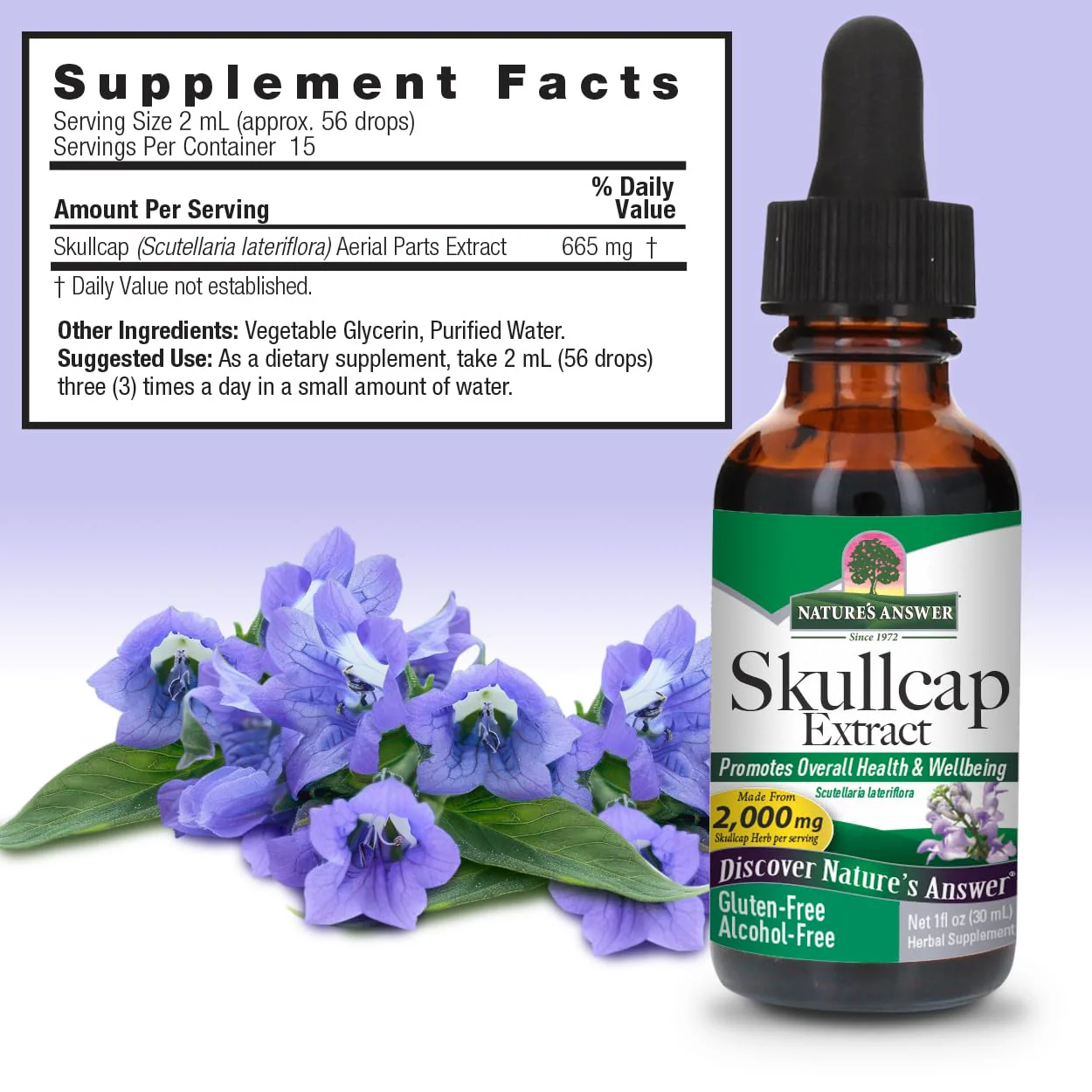 Nature's Answer Alcohol-Free Skullcap Herb, 1-Fluid Ounce - Image 6