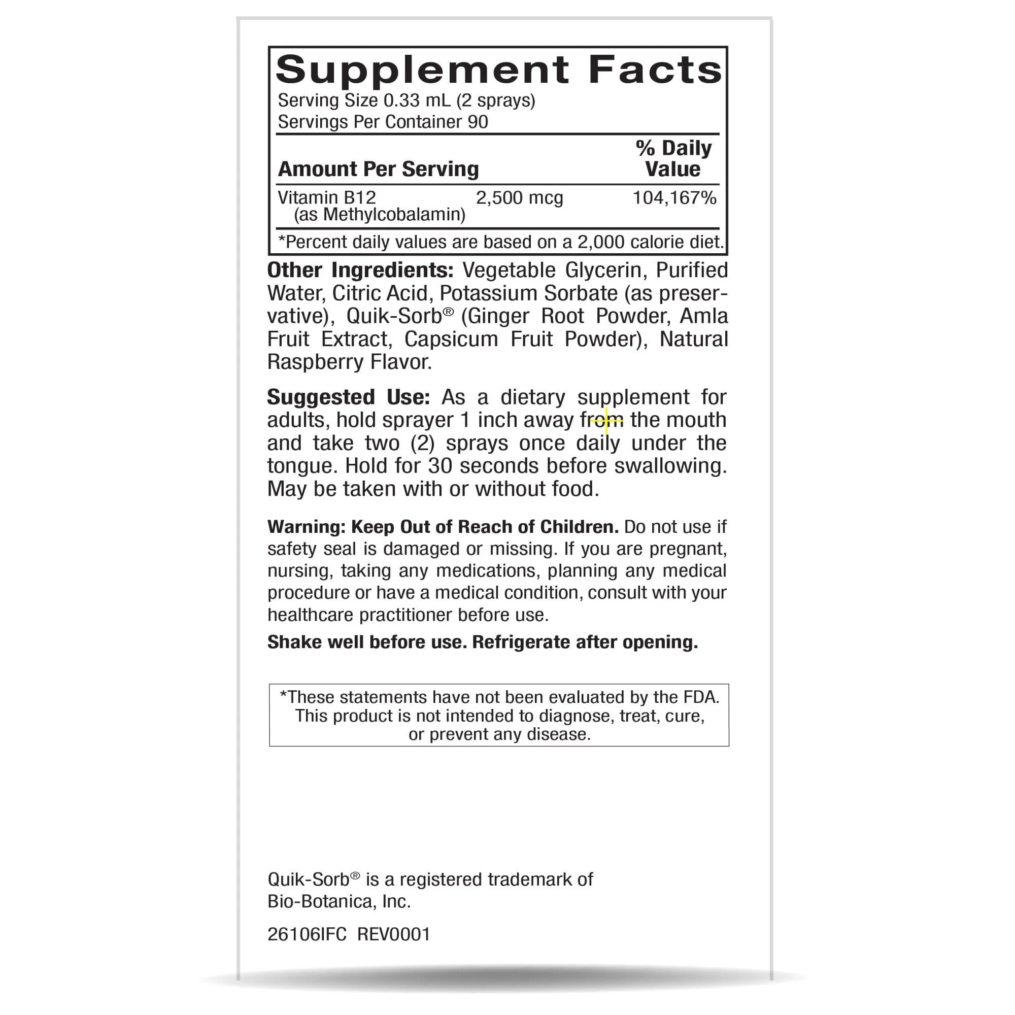 Nature's Answer B12 Methyl Liquid Spray 1 fl oz Liquid - Image 2