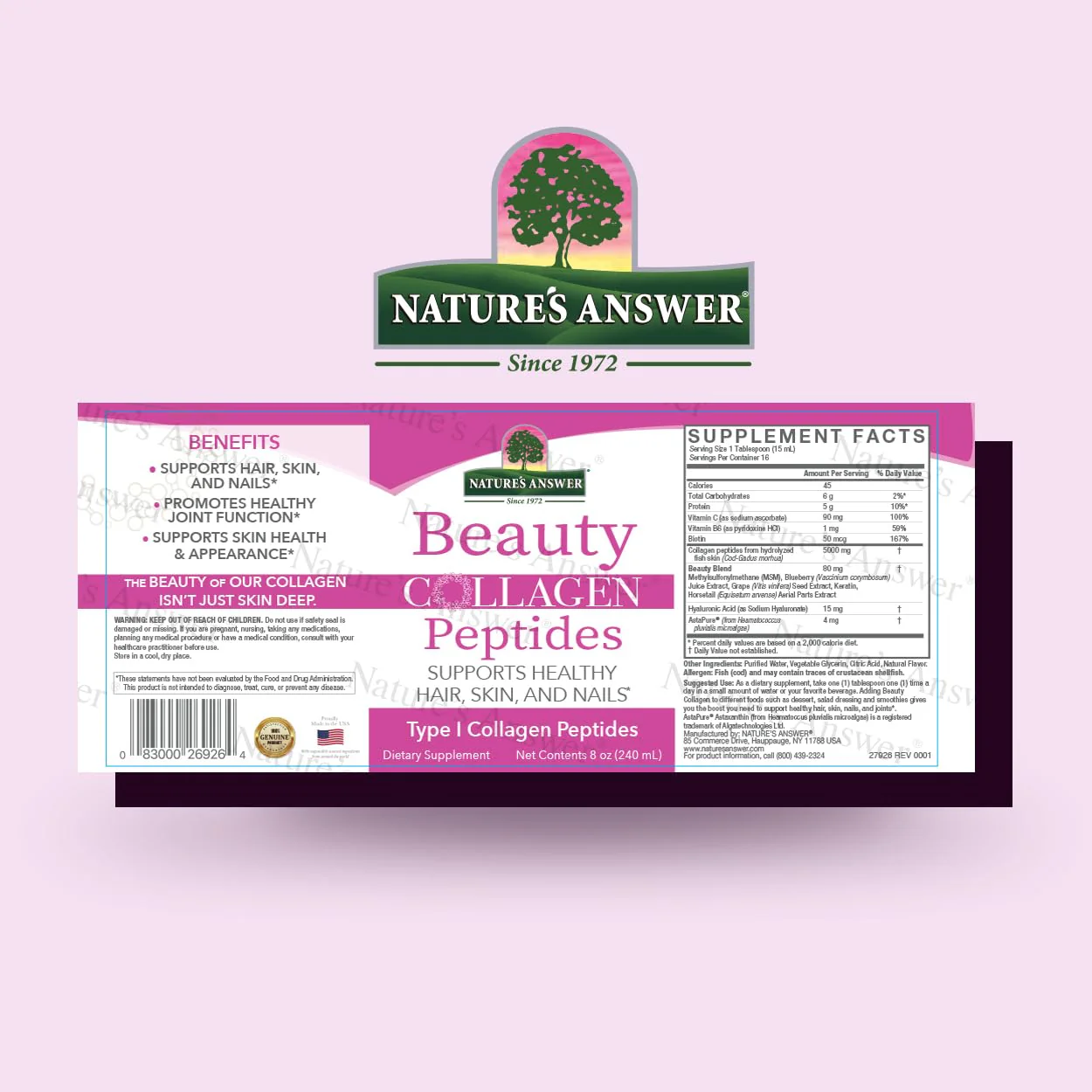 Nature's Answer Beauty Collagen Peptides 8 Fluid Ounces | Hair, Skin & Nail Support | Gluten-Free | Alcohol-Free | Non-GMO | Cruelty-Free | Single Count - Image 8
